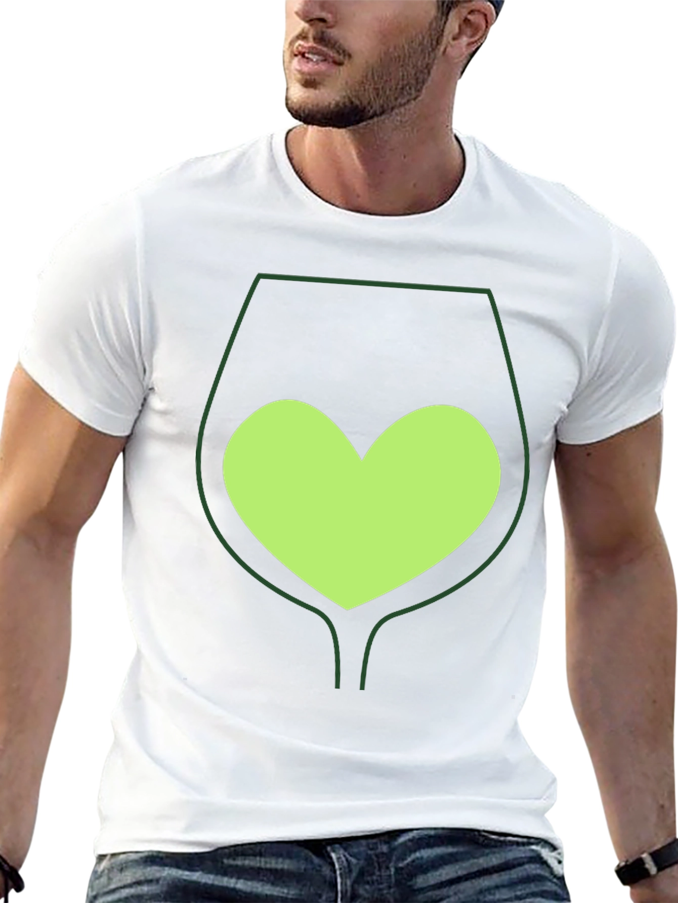 Wine Glass Heart Tee - Unique Graphic T-Shirt