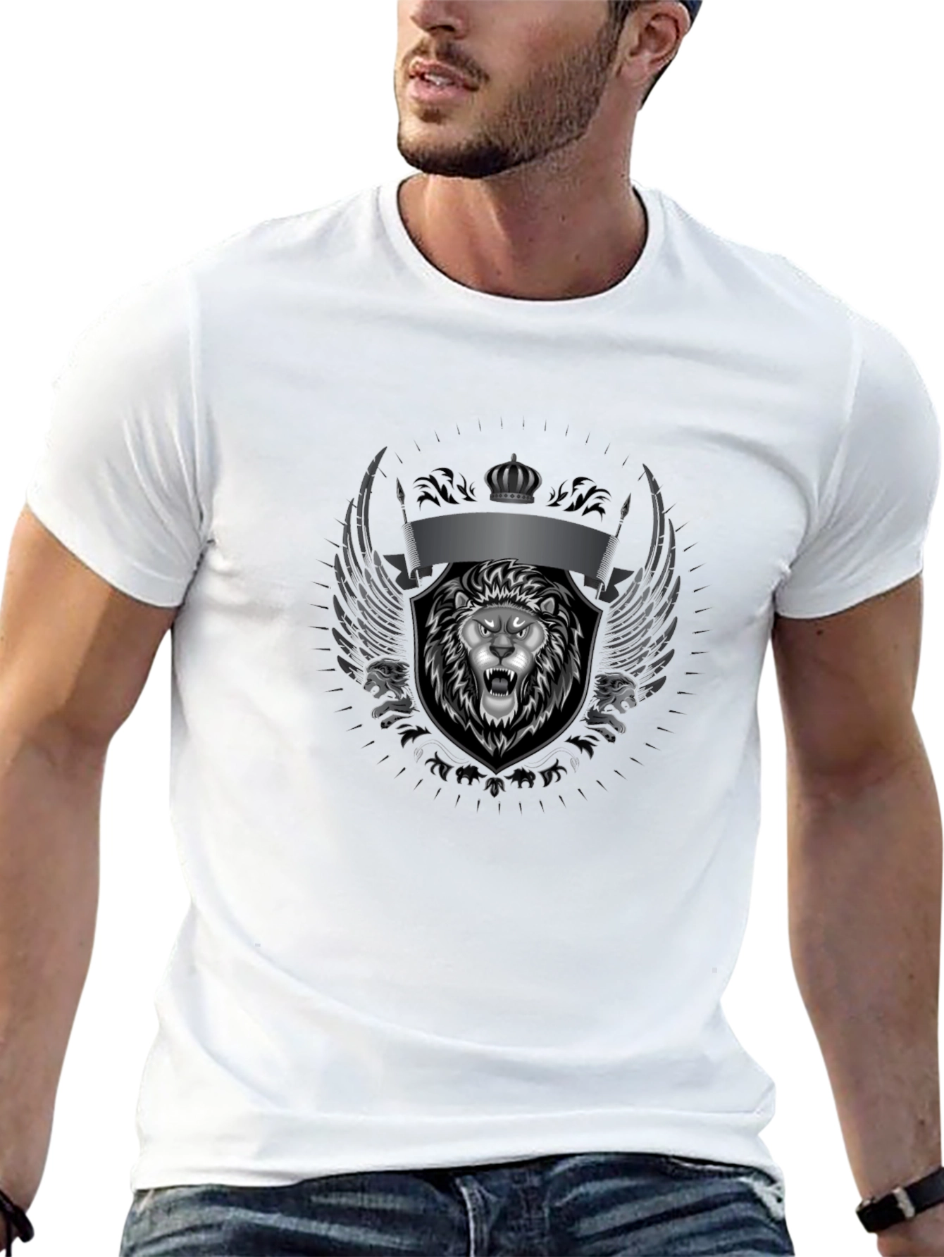 Lion Crest Graphic Black T-Shirt