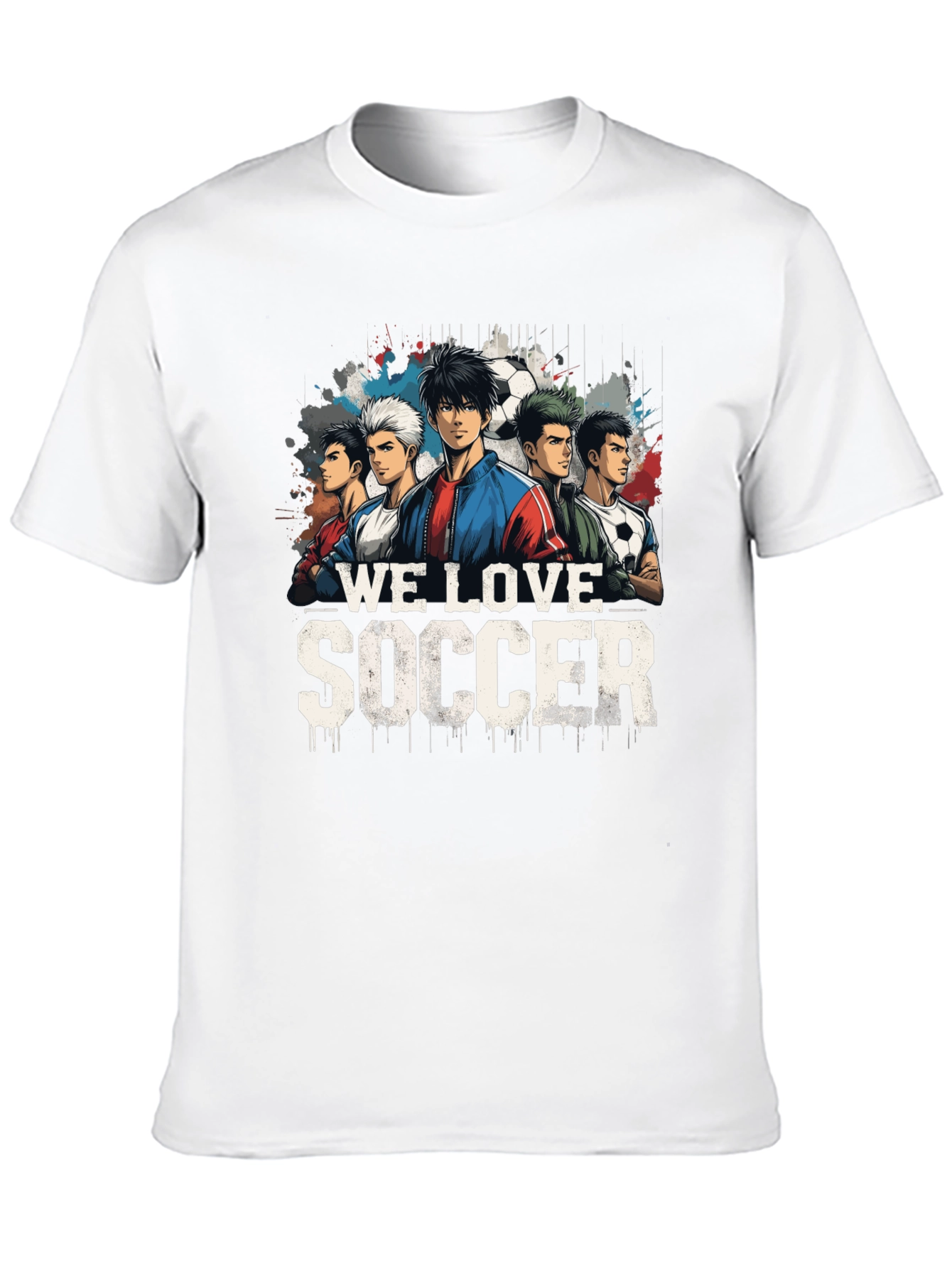 We Love Soccer Graphic Tee - Black Cotton Blend