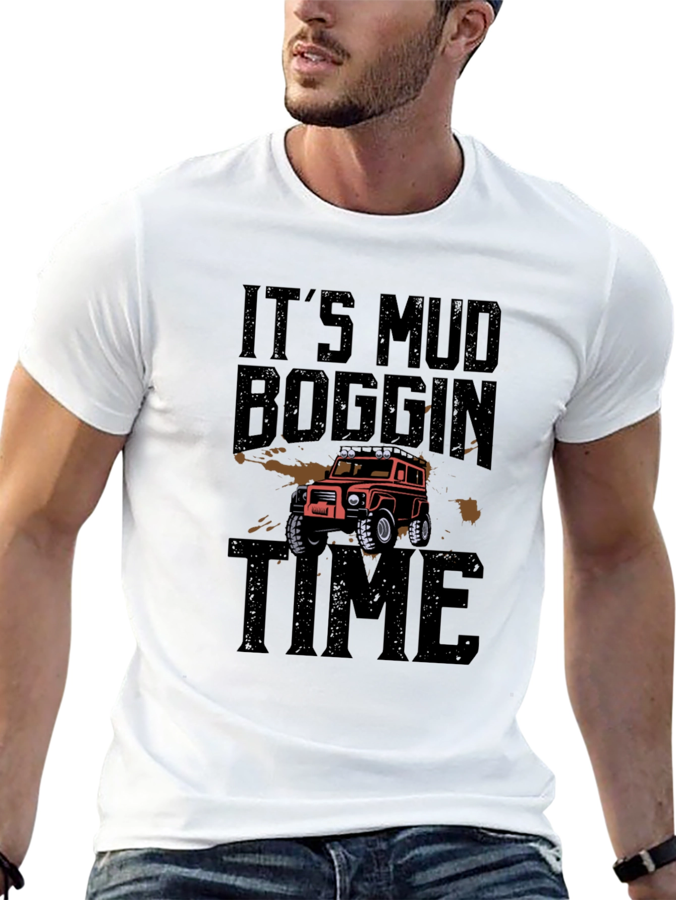Mud Boggin Time Black Graphic T-Shirt