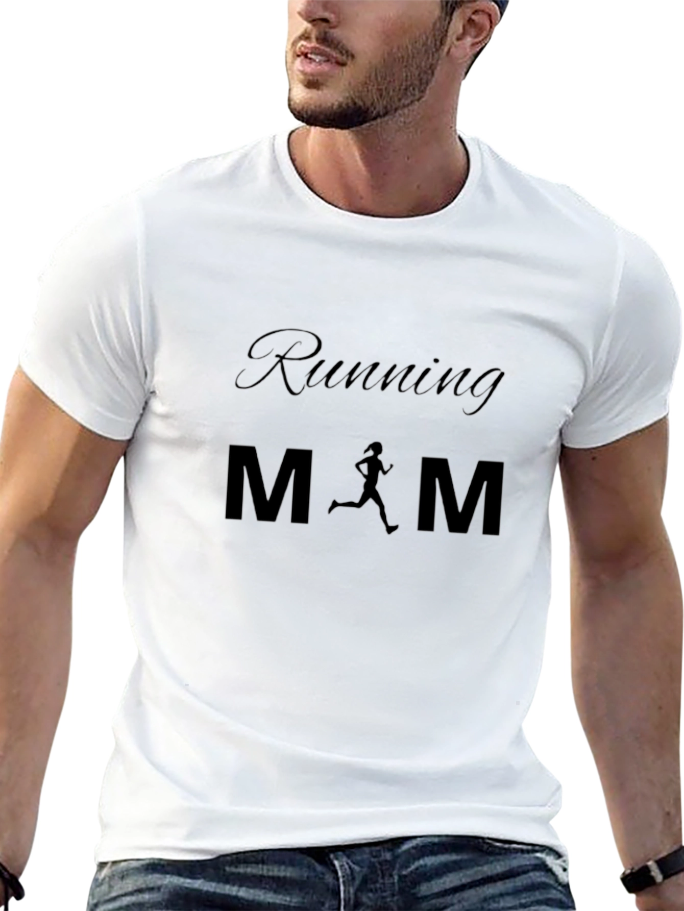 Running Mom Tee - Black Graphic Print T-Shirt