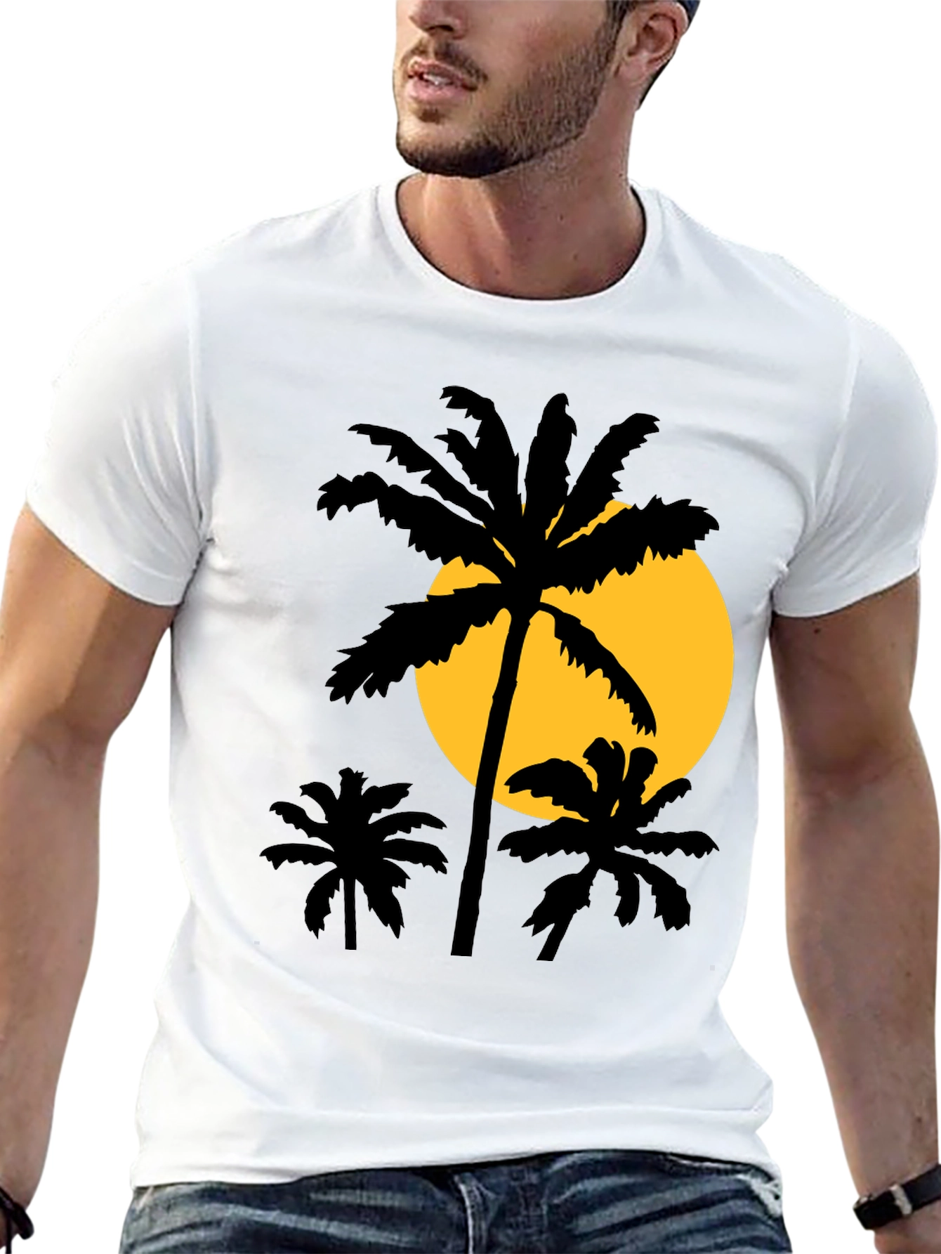 Palm Tree Sunset Graphic T-Shirt
