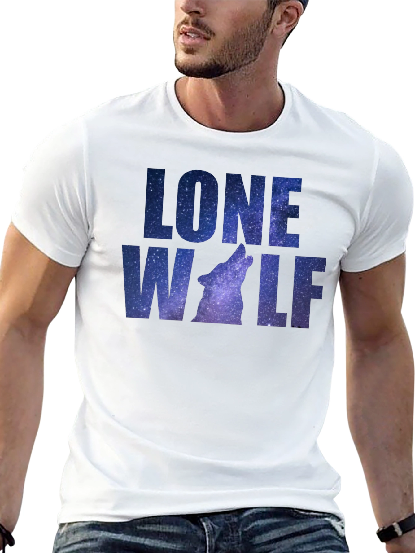 Lone Wolf Galaxy Graphic T-Shirt