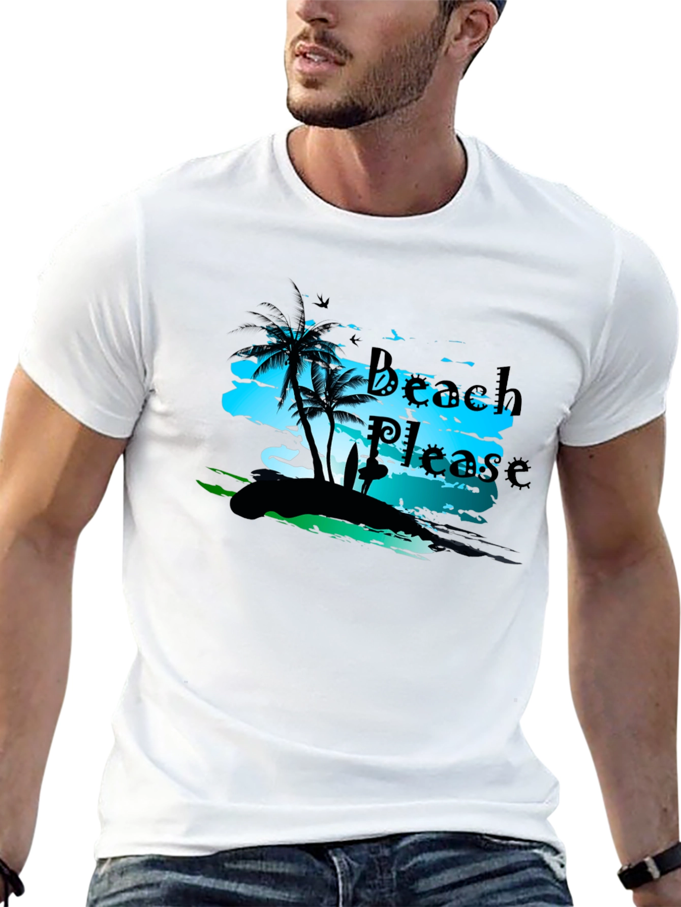 Beach Please Graphic T-Shirt