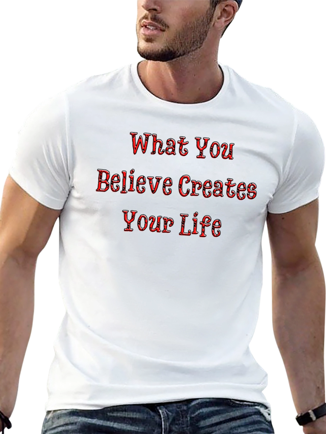 Inspirational Quote Black T-Shirt - What You Believe...
