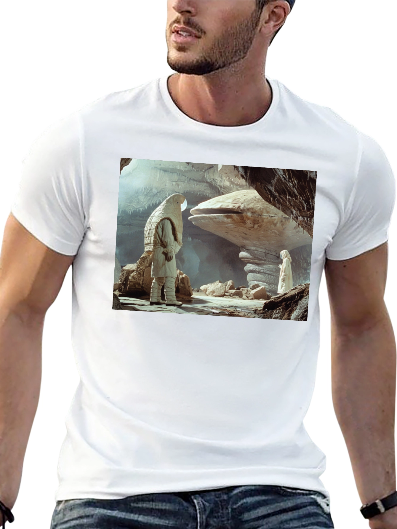 Sci-Fi Cave Dweller T-Shirt - Unique Design