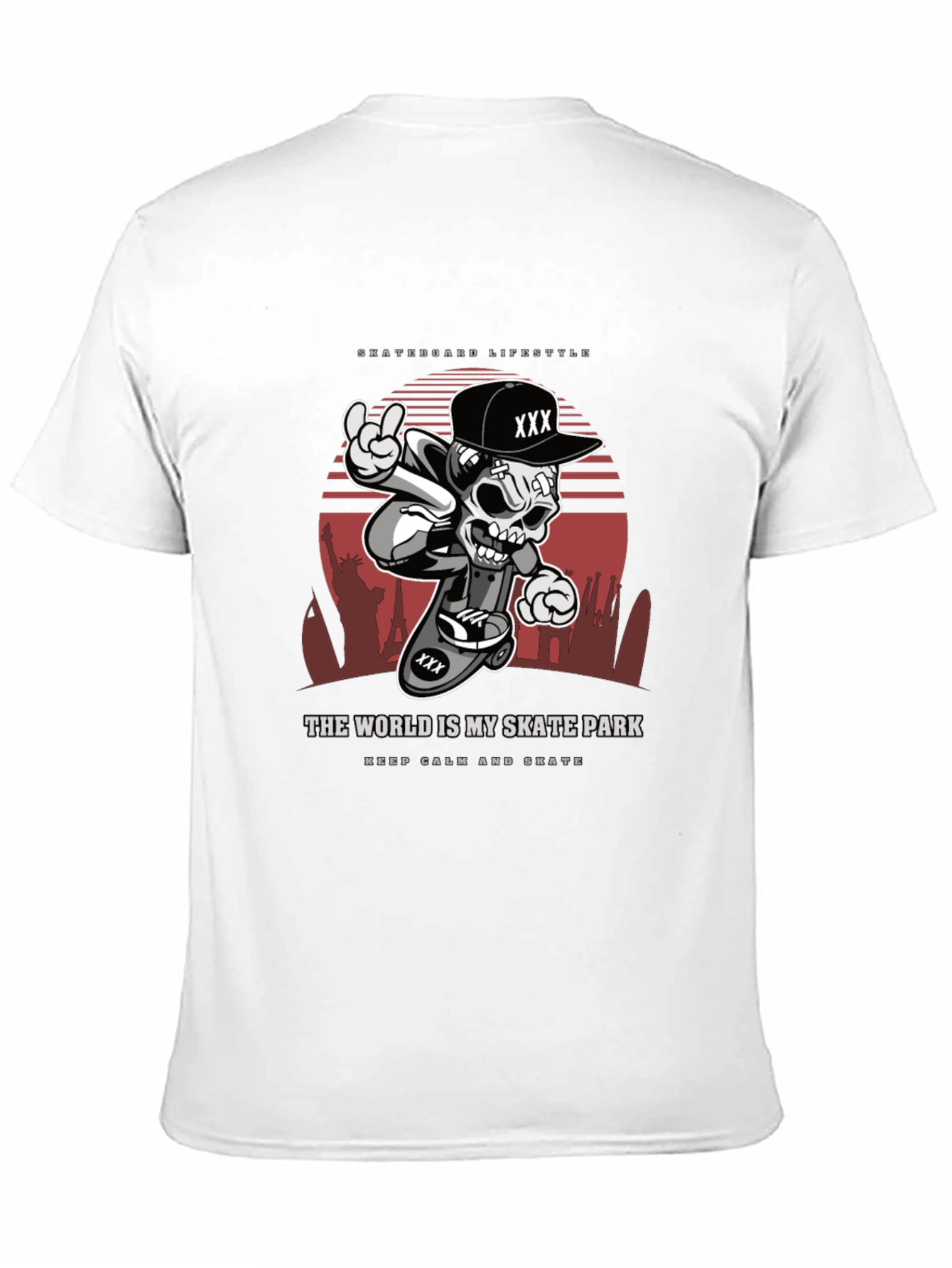 Skateboarding Lifestyle T-Shirt - Skull Design