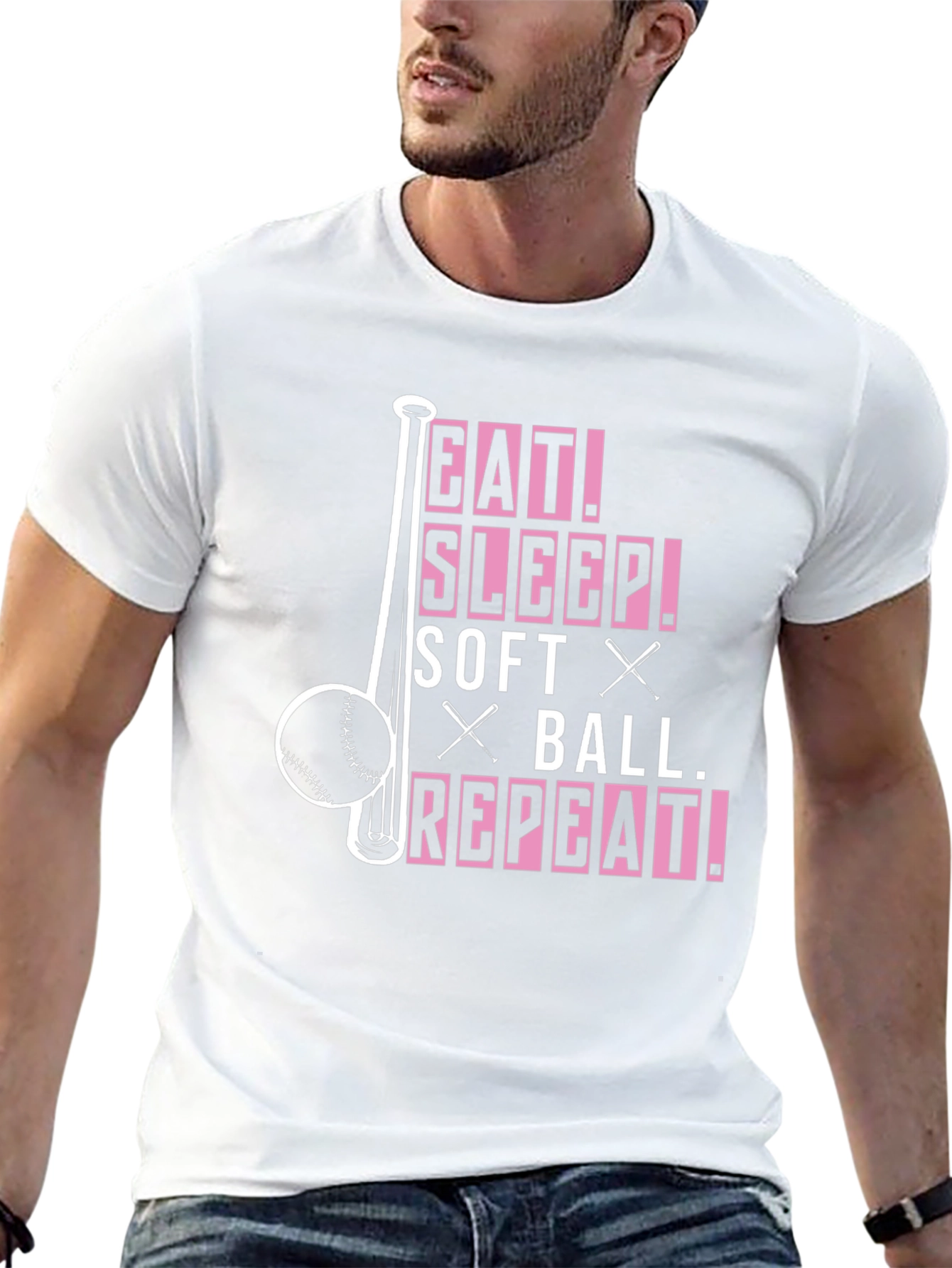 Eat Sleep Softball Repeat T-Shirt