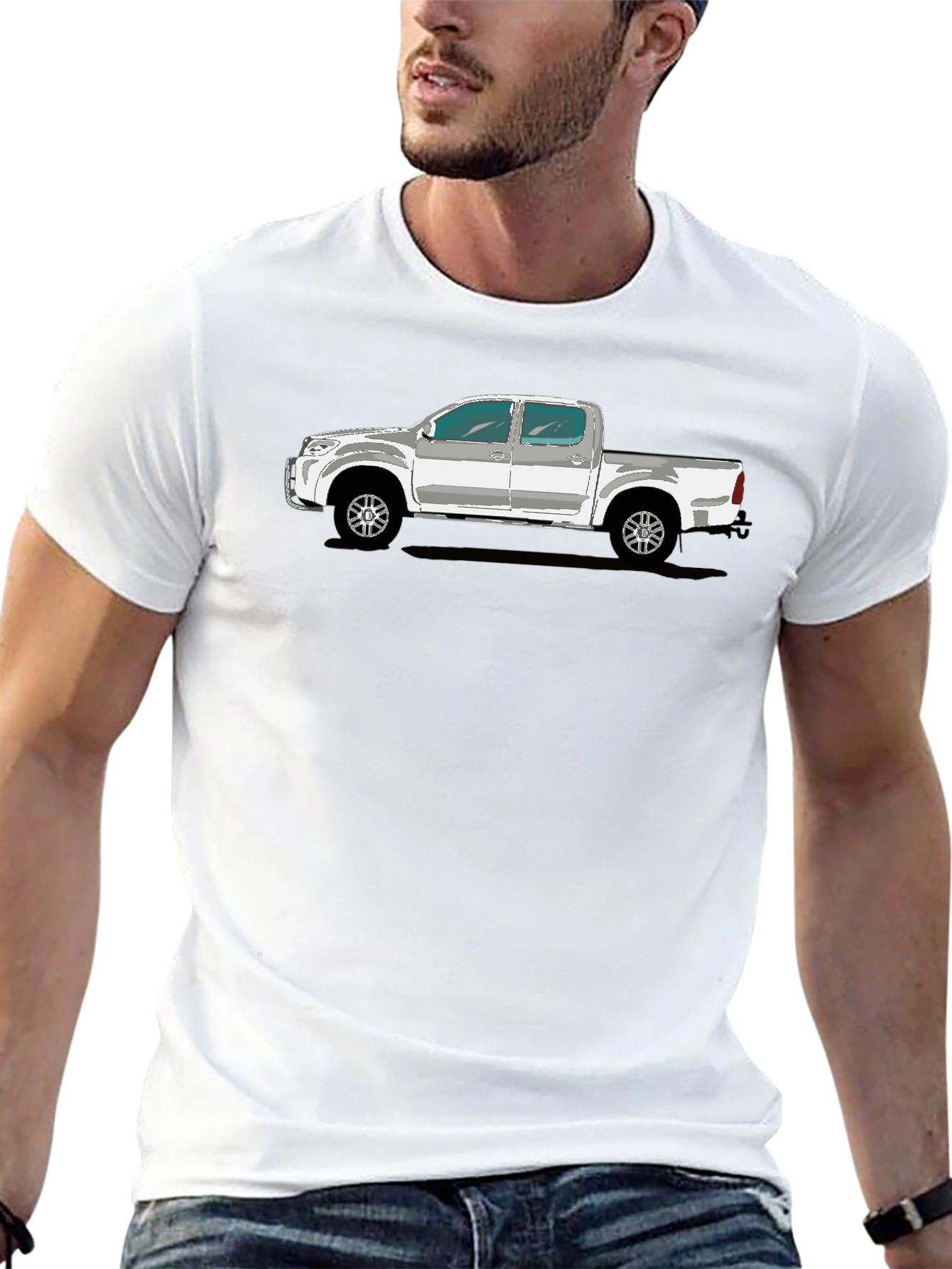 Truck Graphic Tee - Mens Black Cotton T-Shirt