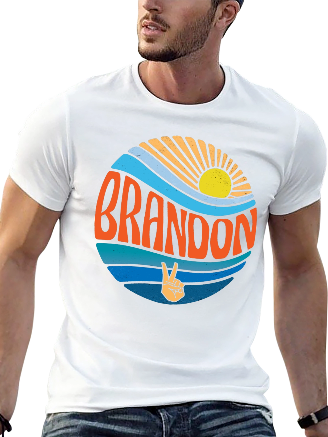 Retro Brandon Peace Sign Graphic Tee