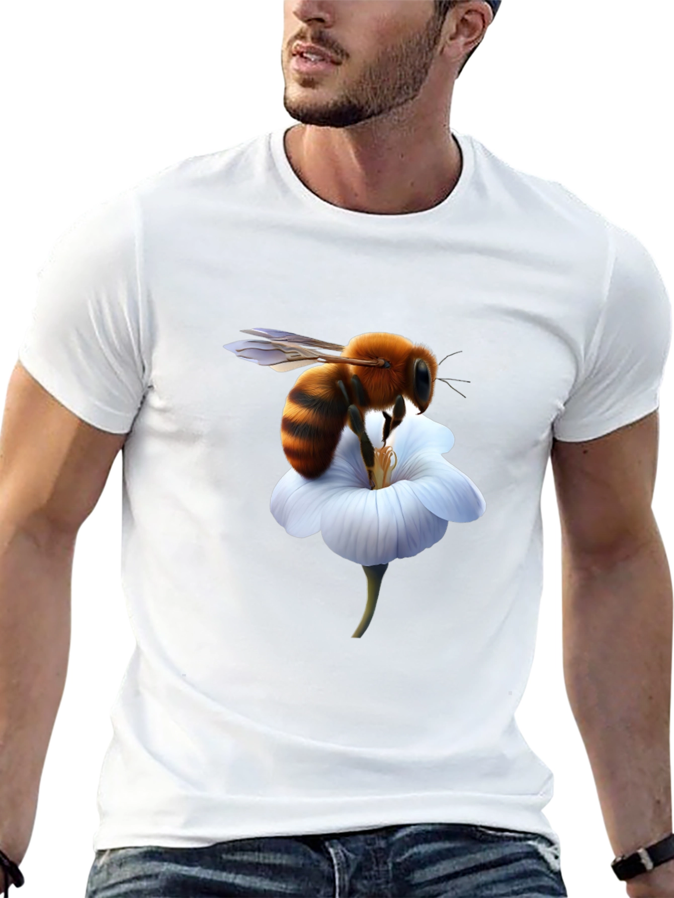 Bee on Flower Graphic T-Shirt