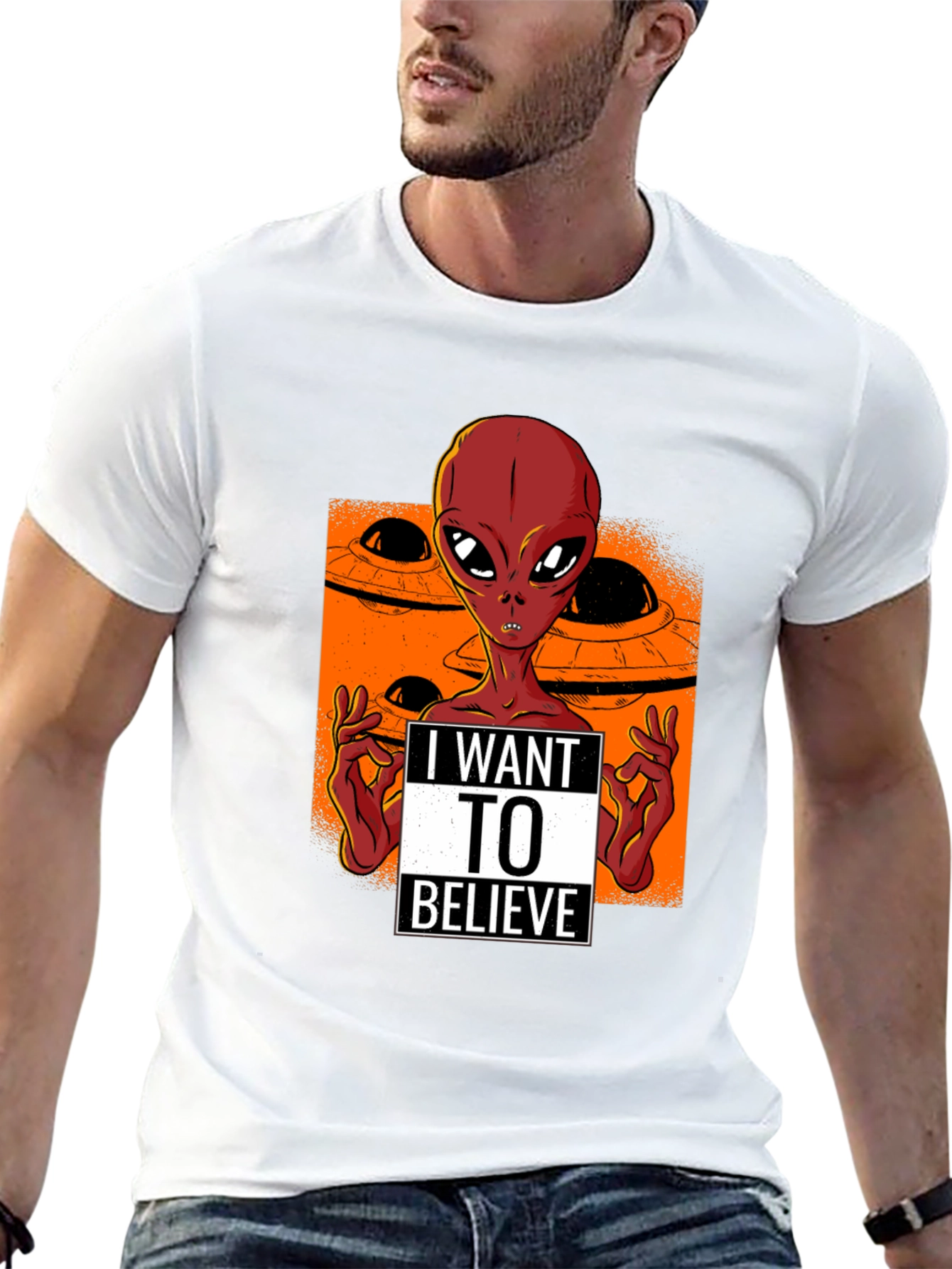I Want to Believe Alien UFO T-Shirt