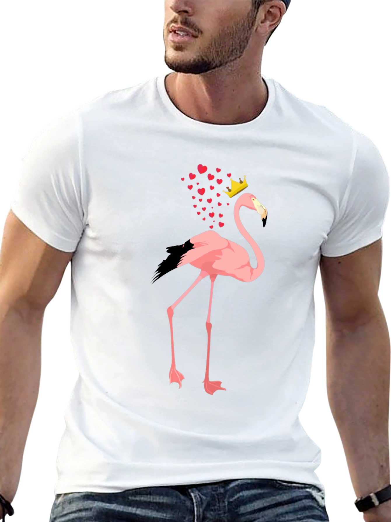 Flamingo King T-Shirt - Mens Black Tee