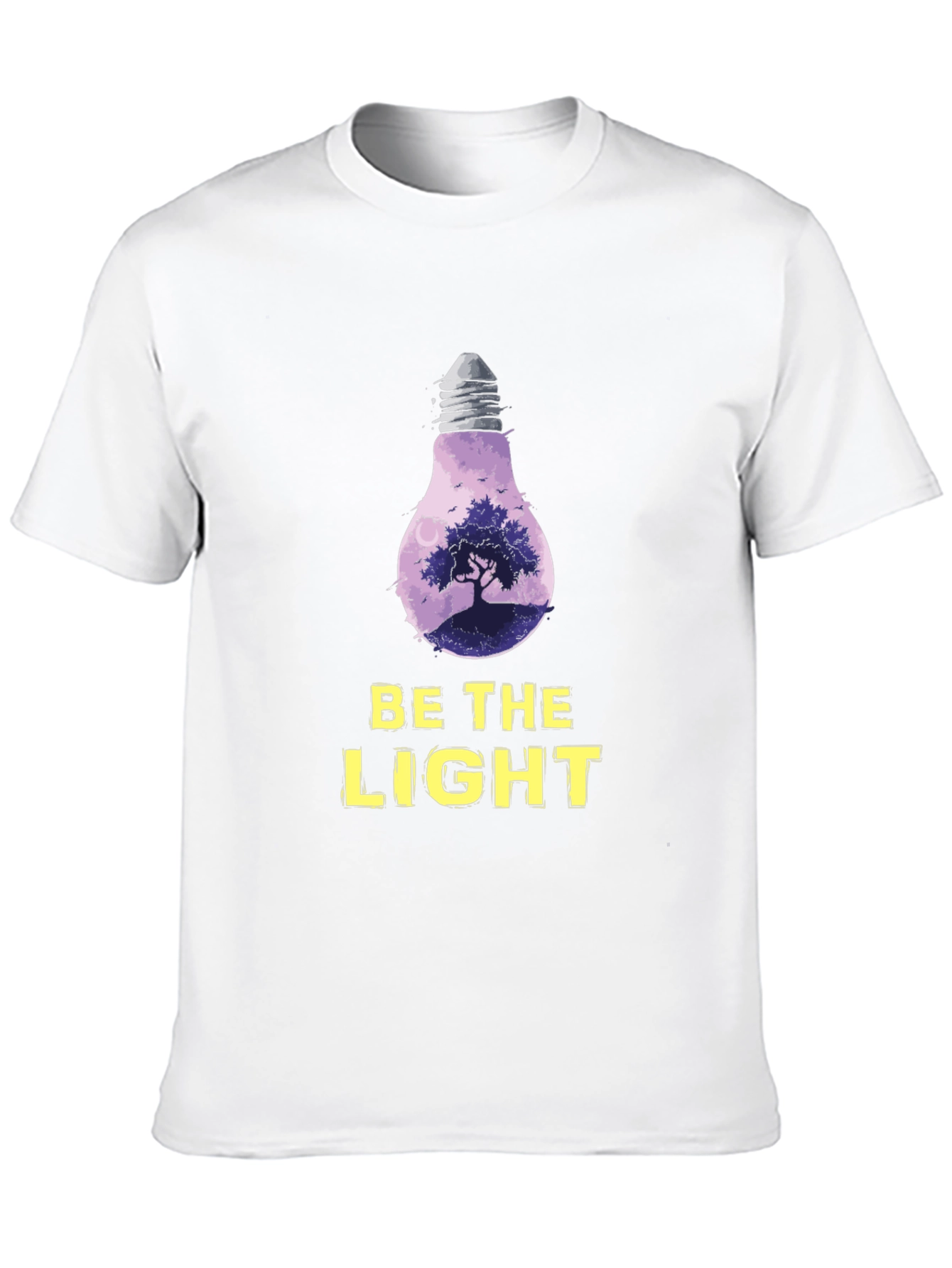 Be The Light Graphic Tee - Nature Bulb Design