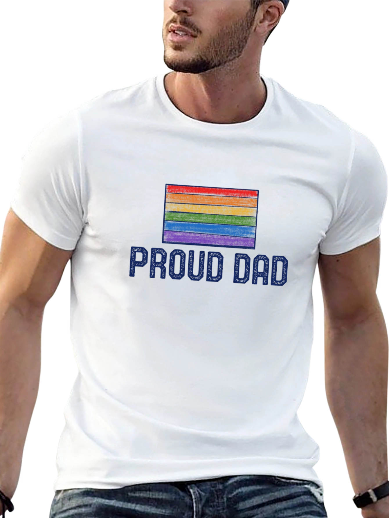 Proud Dad LGBTQ Pride Rainbow T-Shirt