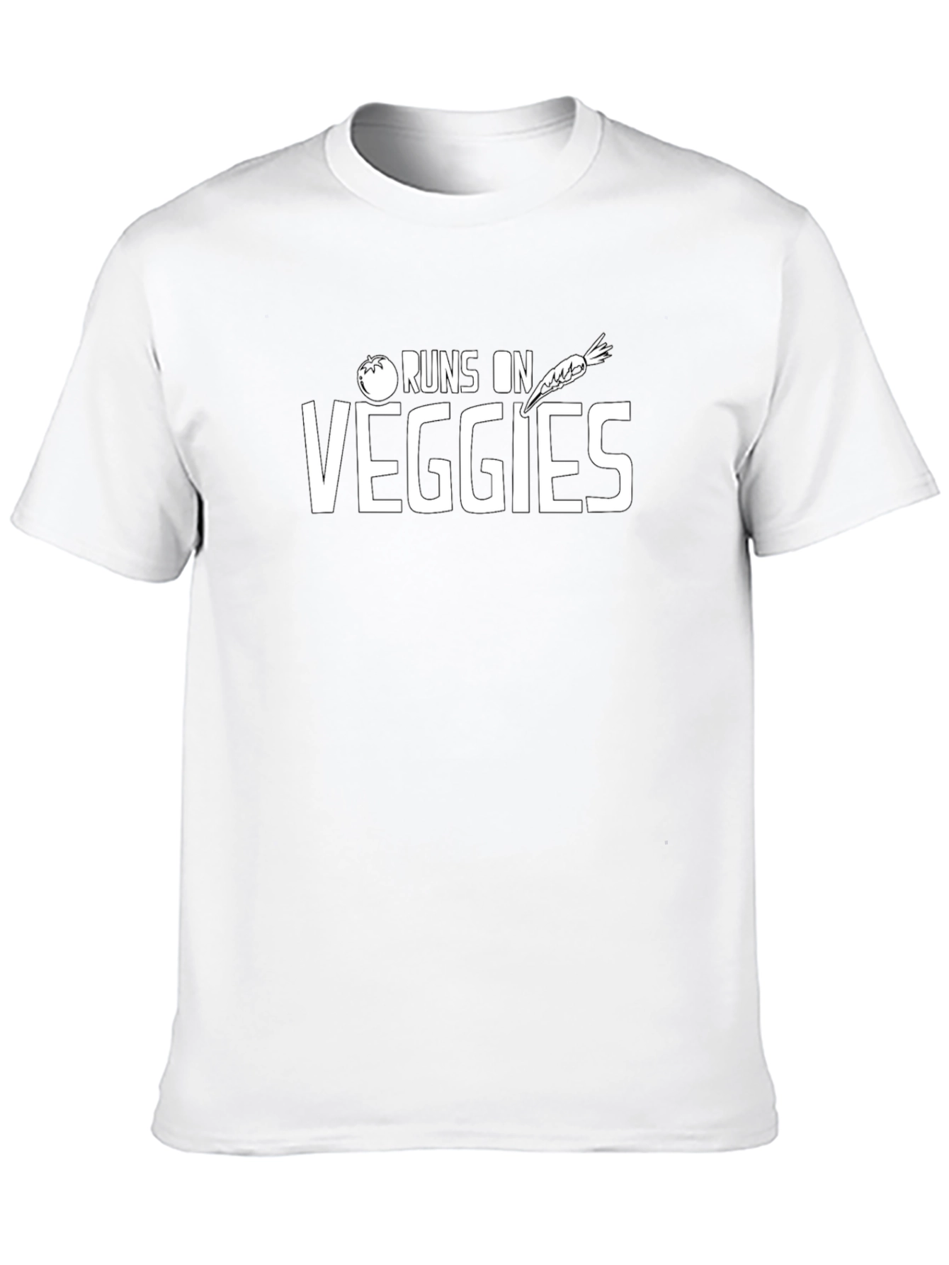 Runs on Veggies T-Shirt - Black Vegetable Lover Tee