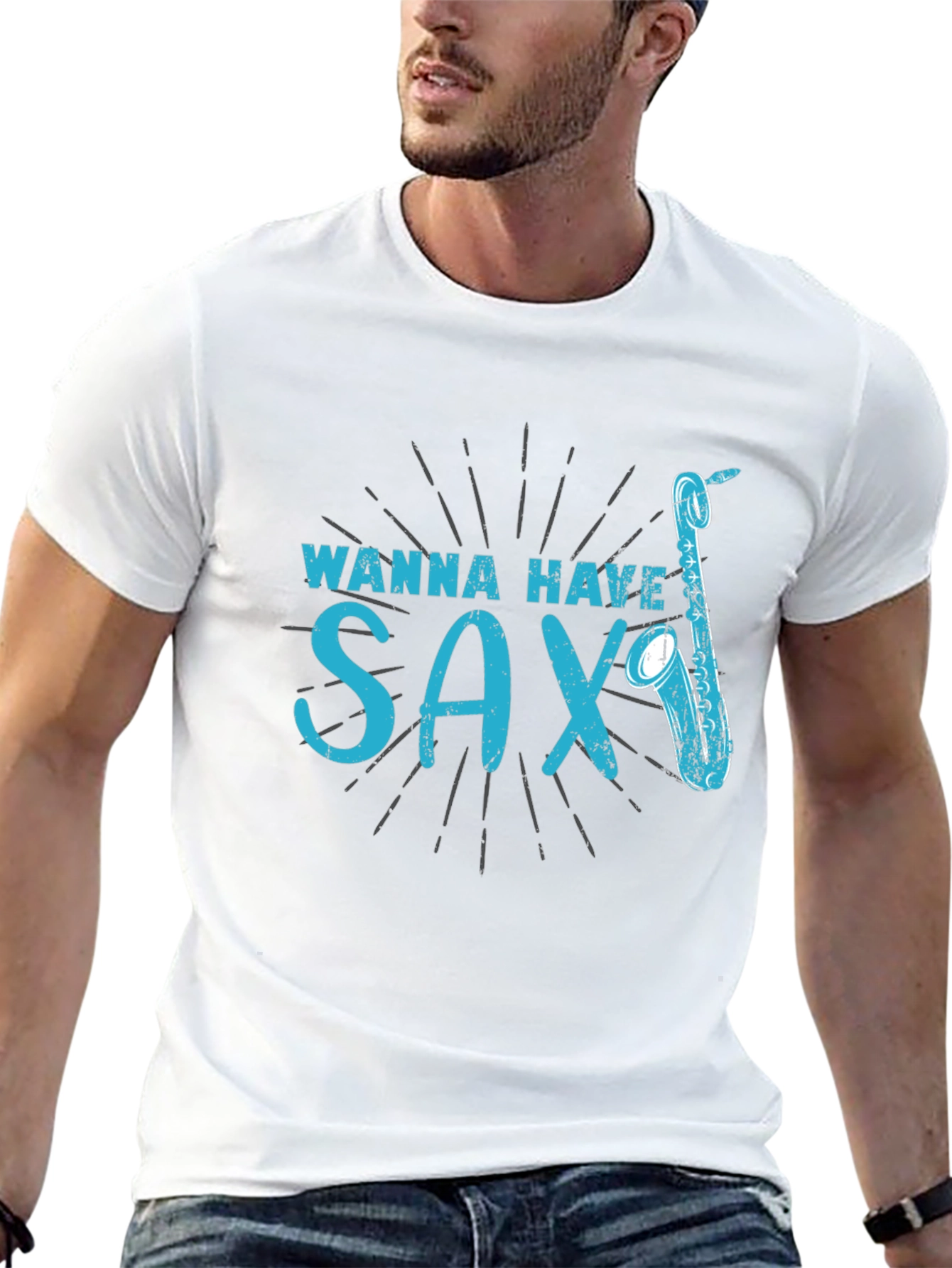 Wanna Have Sax? T-Shirt - Funny Music Tee