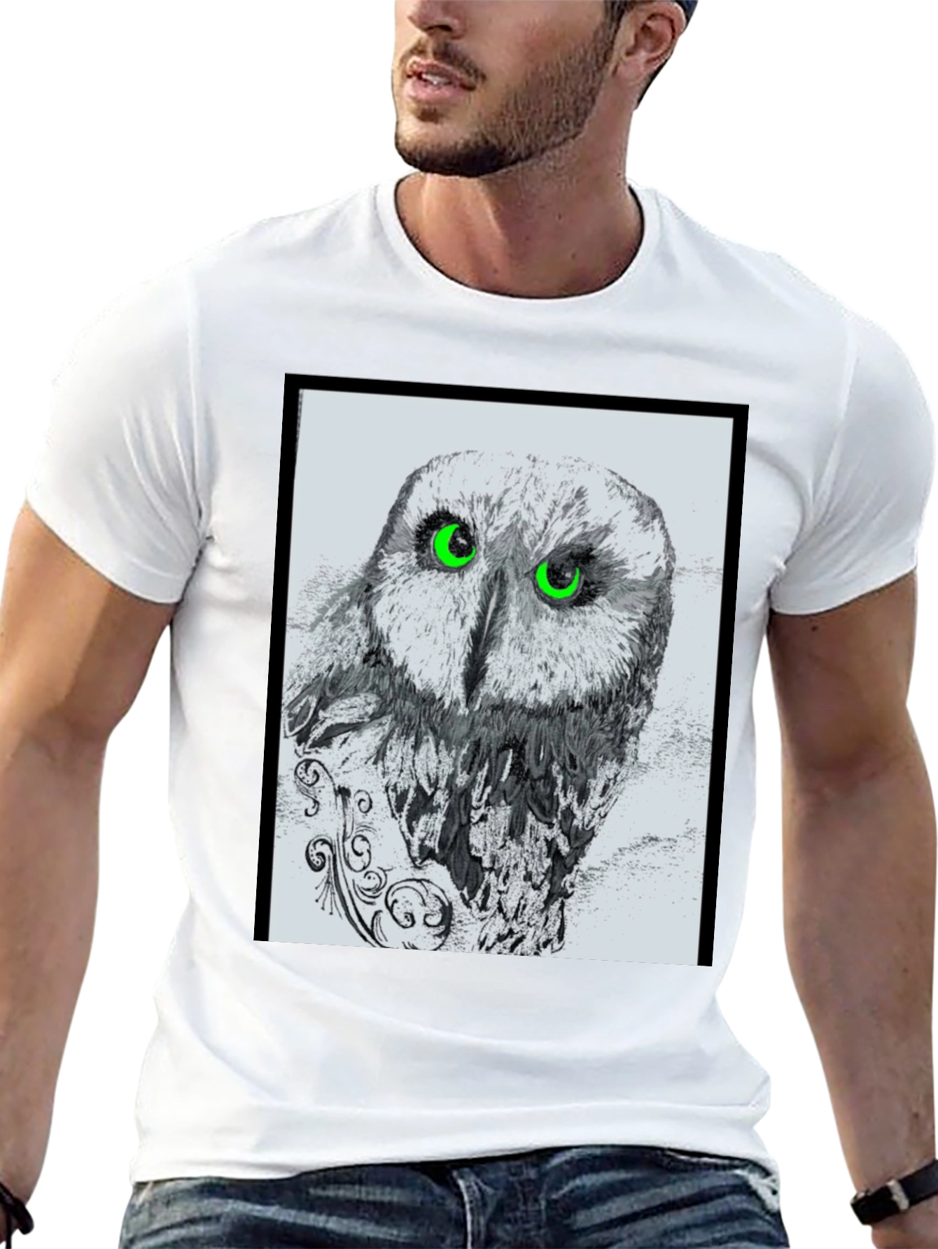 Owl Graphic Black T-Shirt
