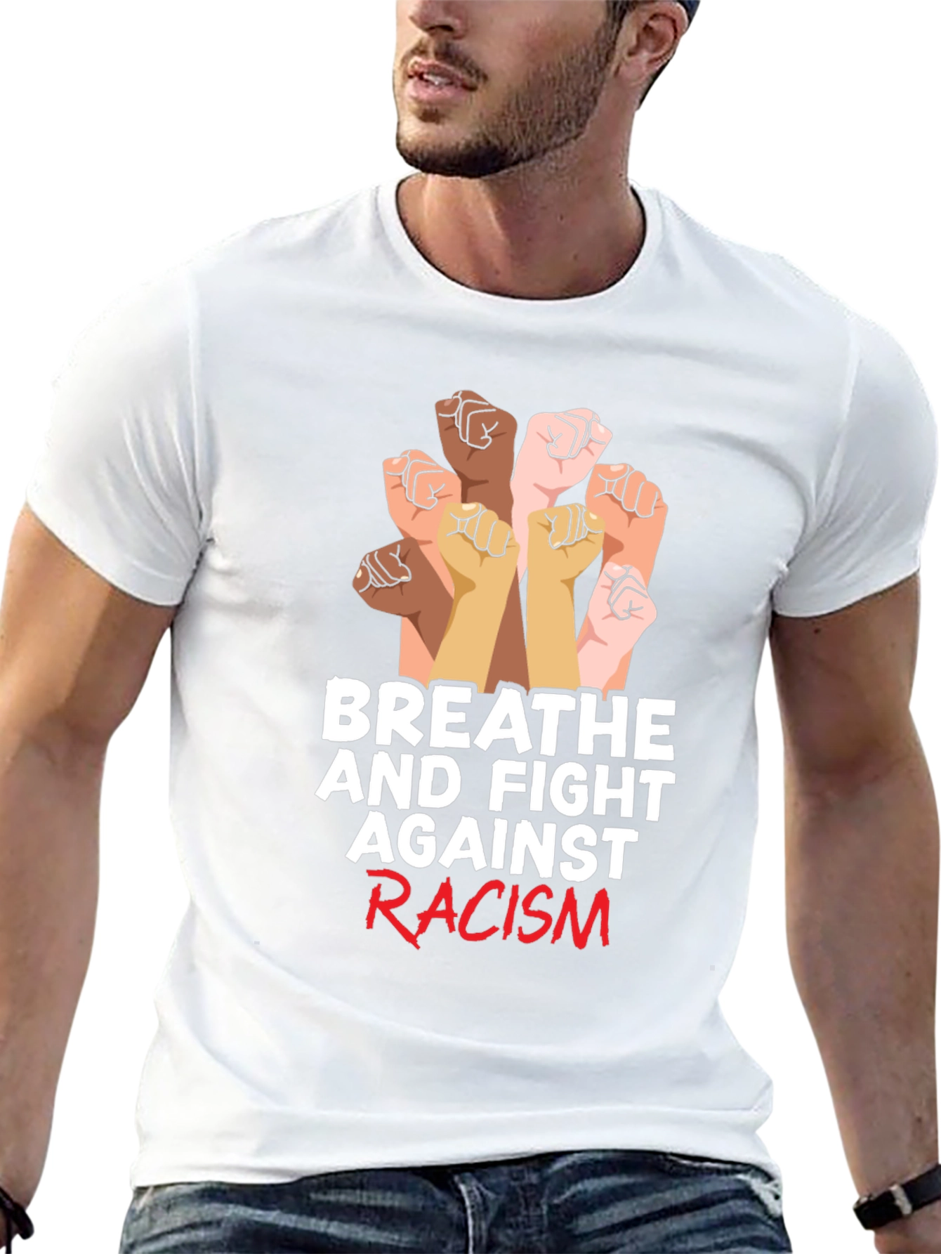 Breathe and Fight Racism Graphic Tee