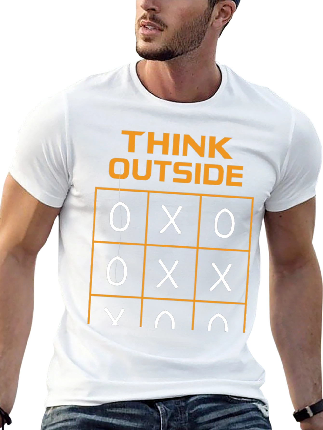 Think Outside T-Shirt Tic-Tac-Toe Humor Graphic Tee