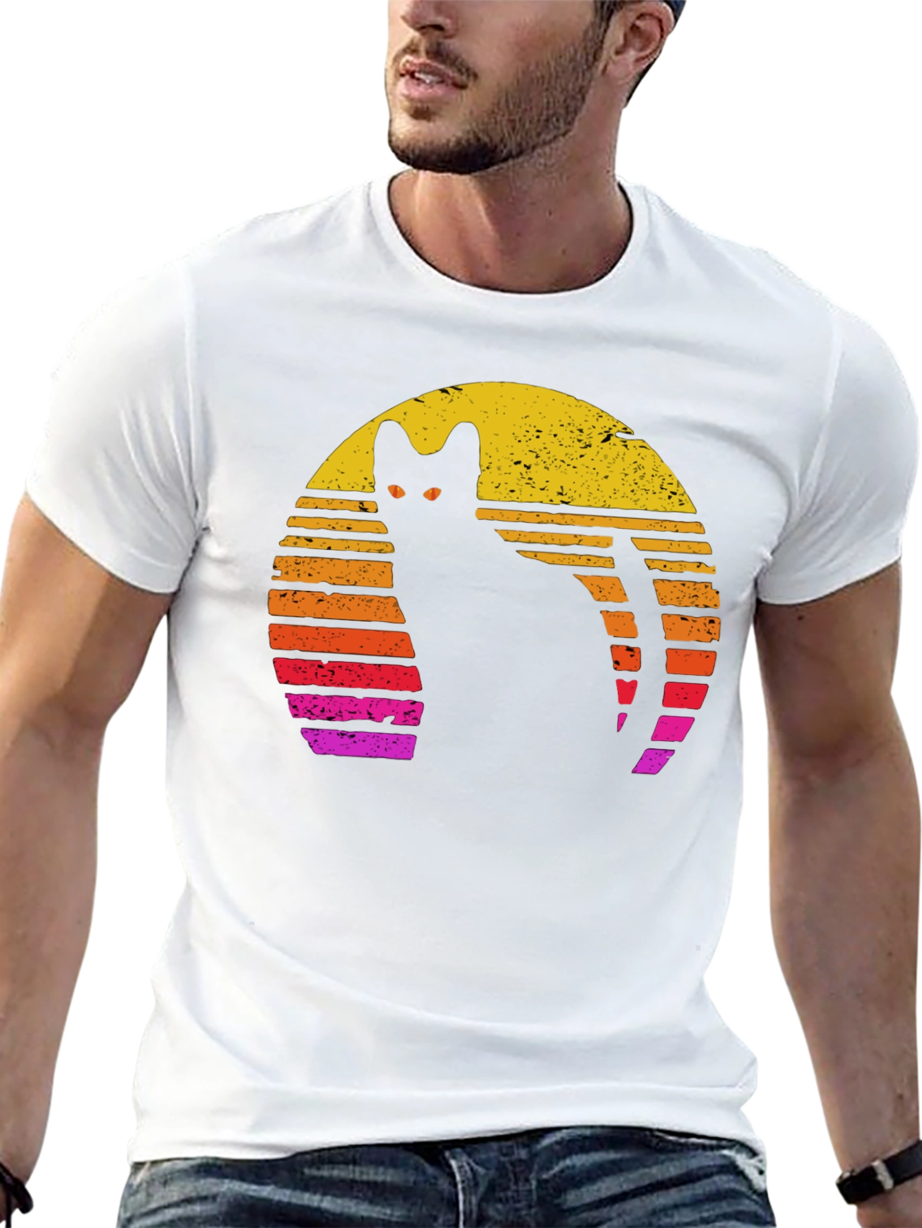 Retro Cat Silhouette T-Shirt