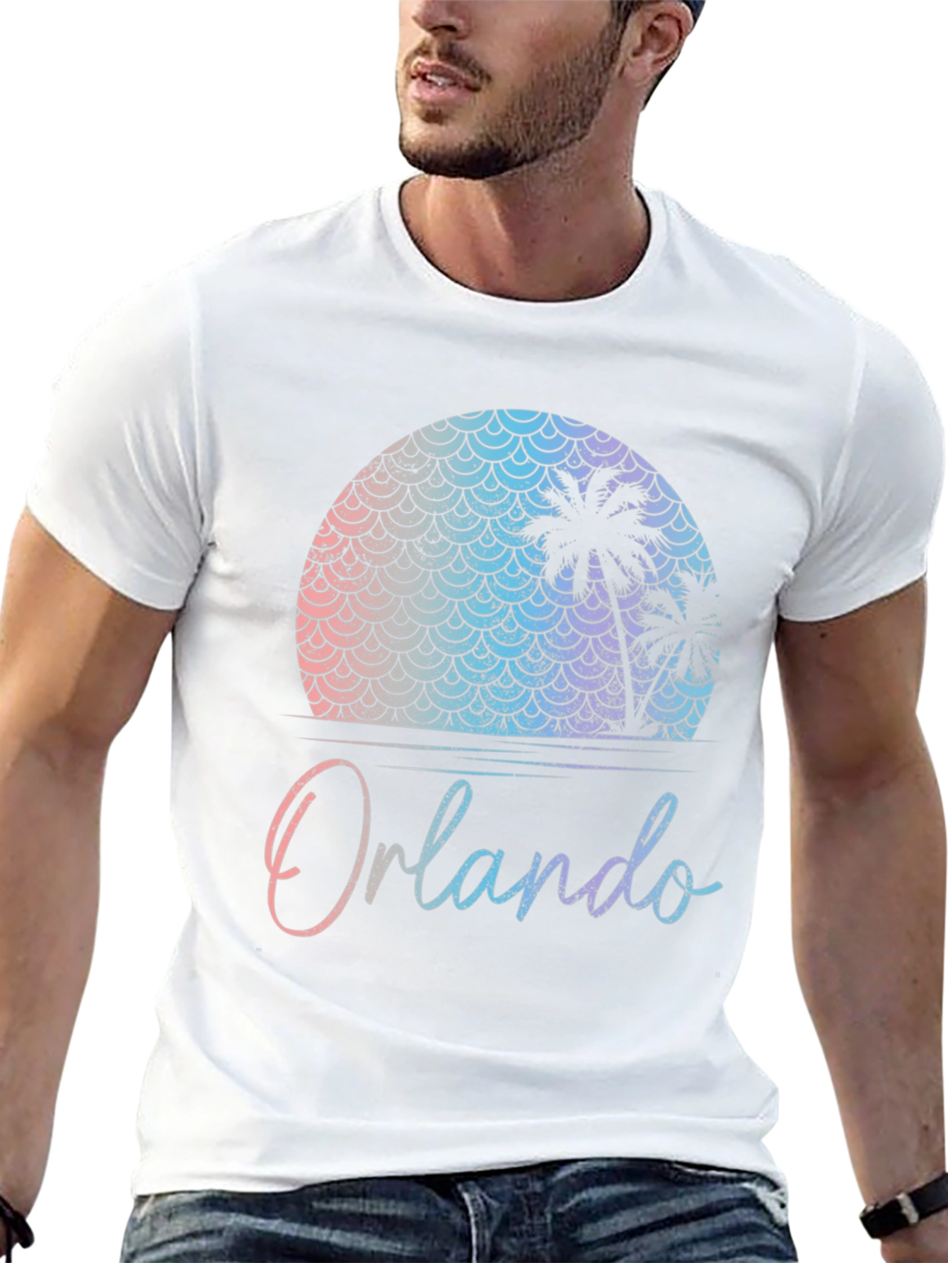 Orlando Palm Tree Sunset Graphic T-Shirt
