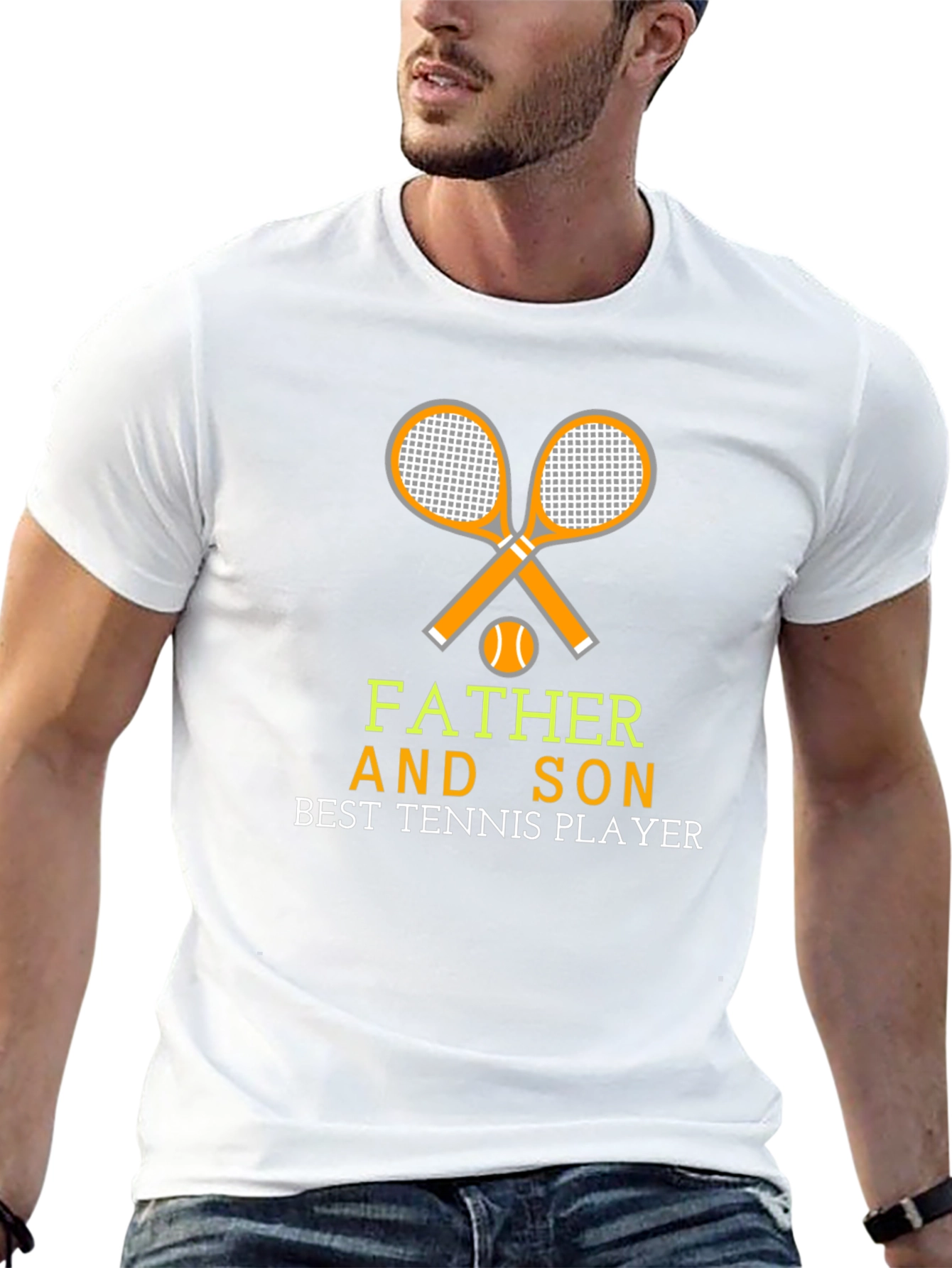 Father and Son Tennis Player Graphic T-Shirt