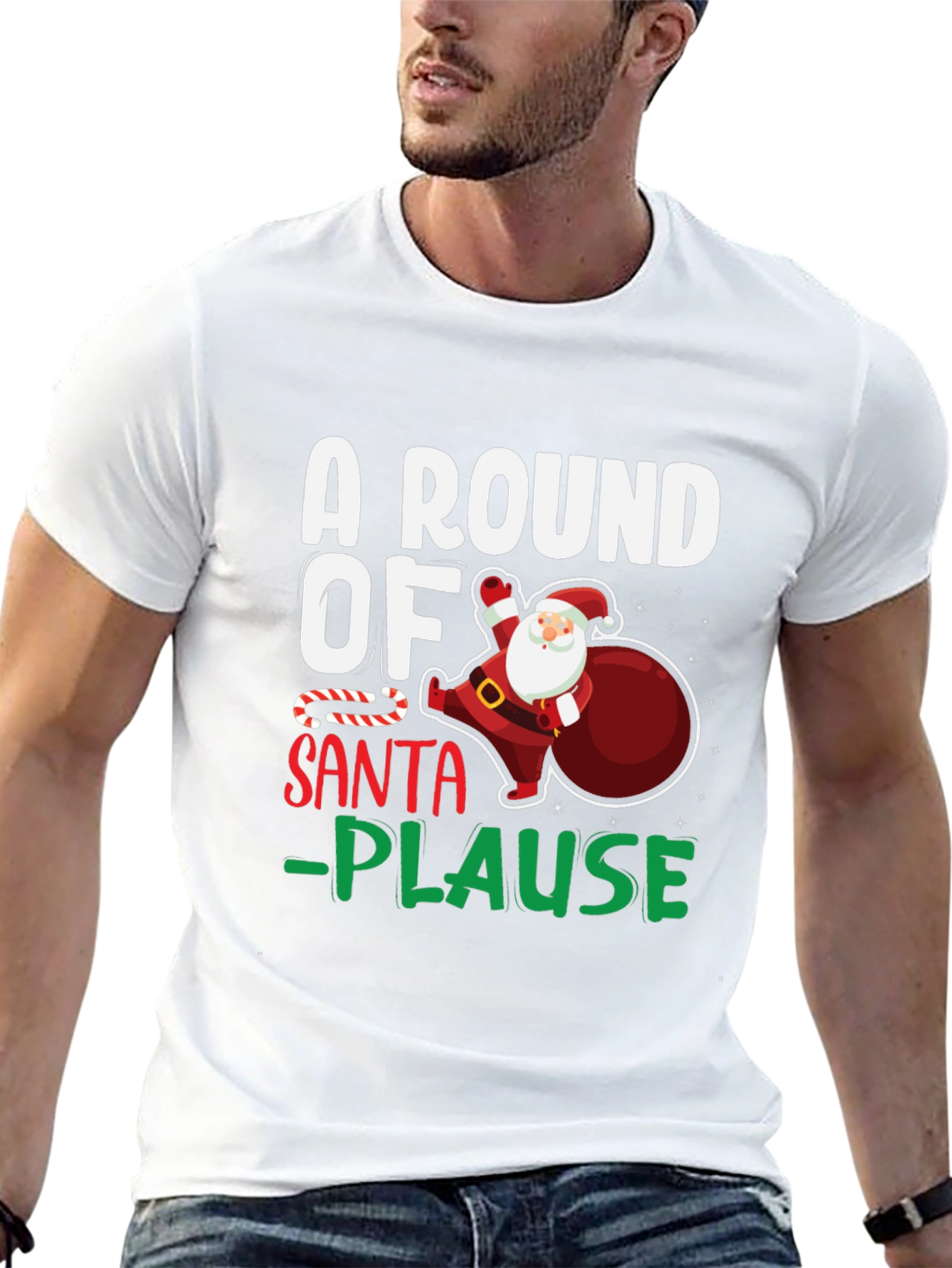 A Round of Santa-Plause Christmas T-Shirt