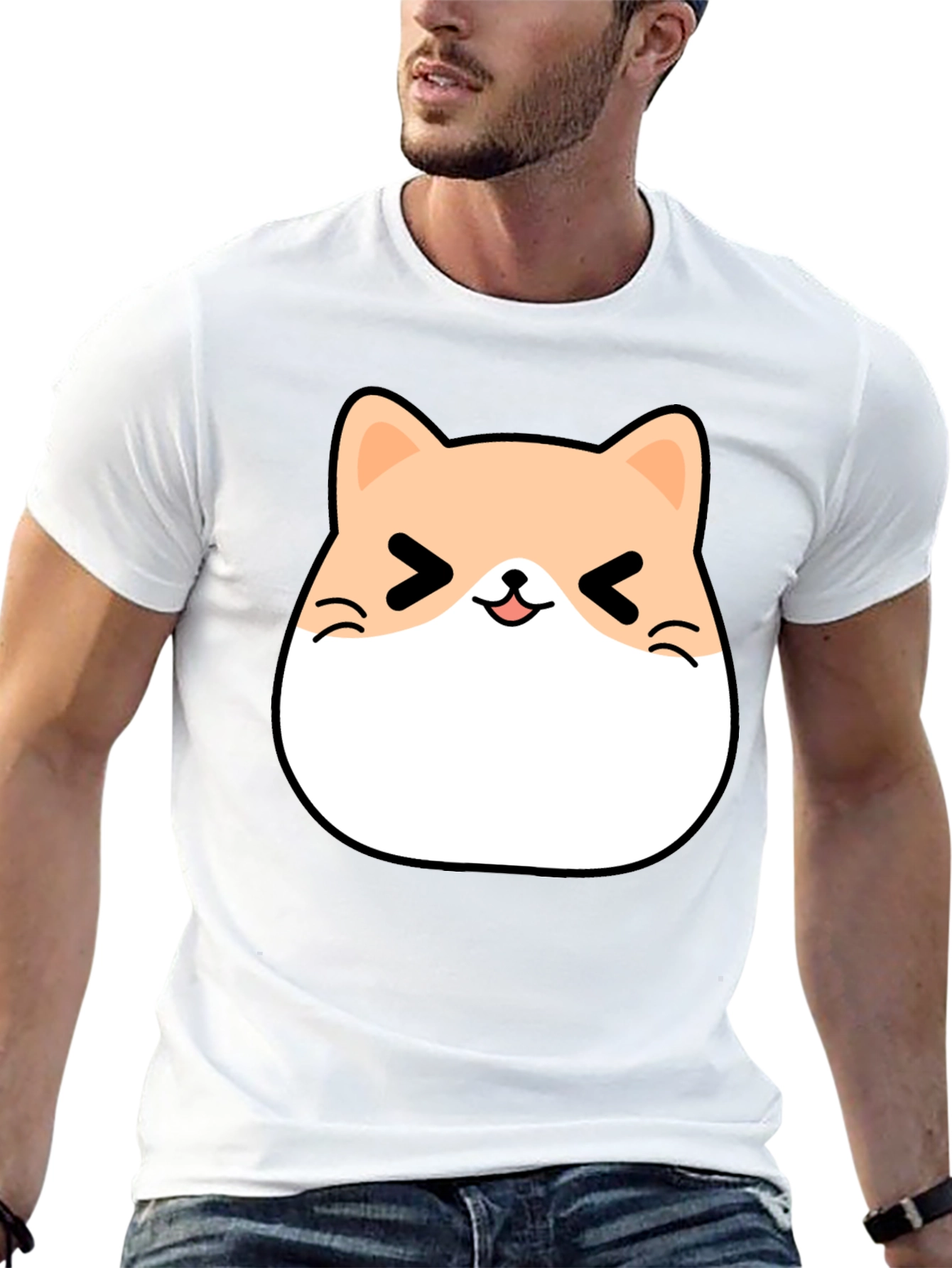 Kawaii Cat Graphic Tee - Unisex Black T-Shirt