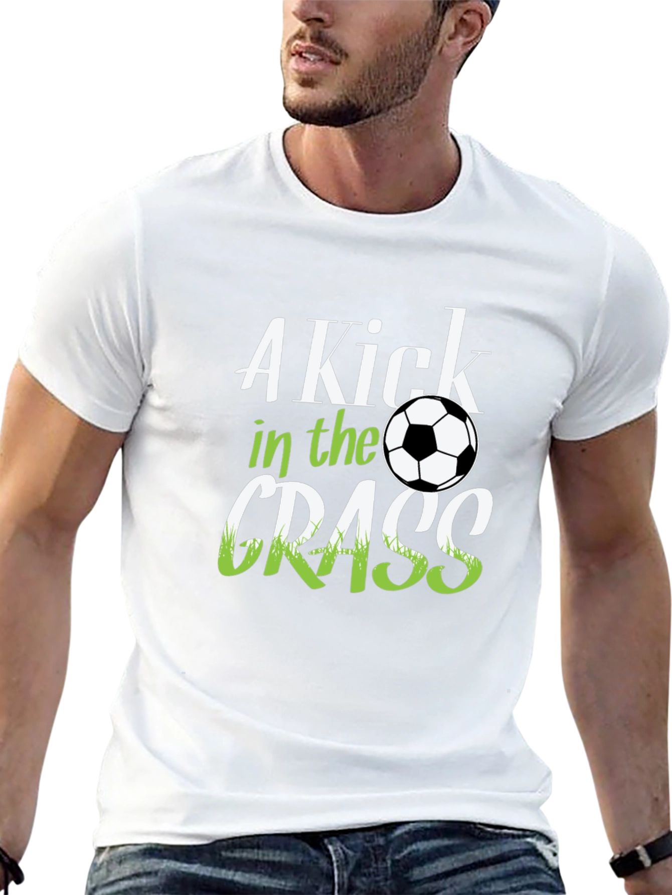 A Kick in the Grass Soccer Graphic T-Shirt
