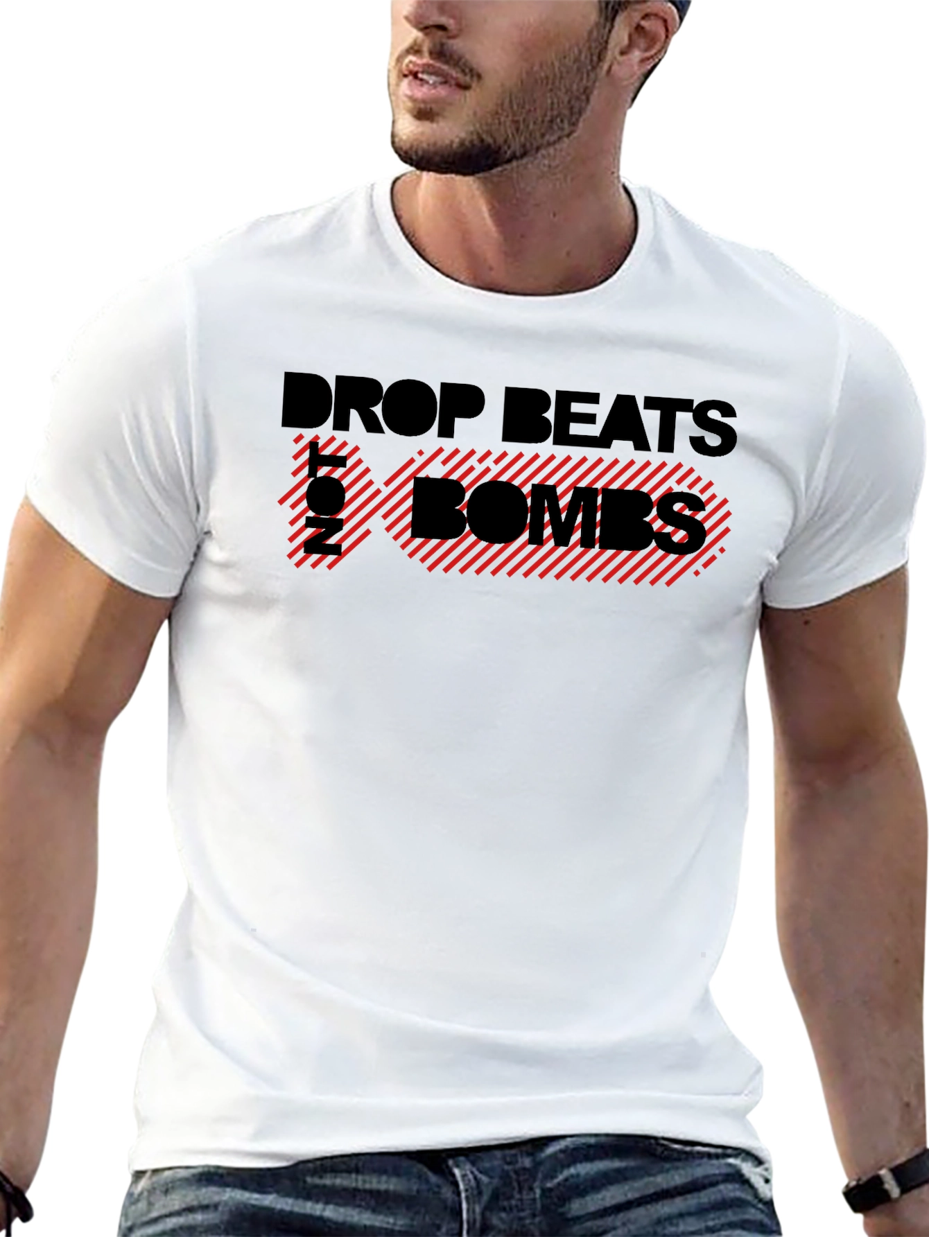 Drop Beats Not Bombs T-Shirt - Bold Graphic Tee