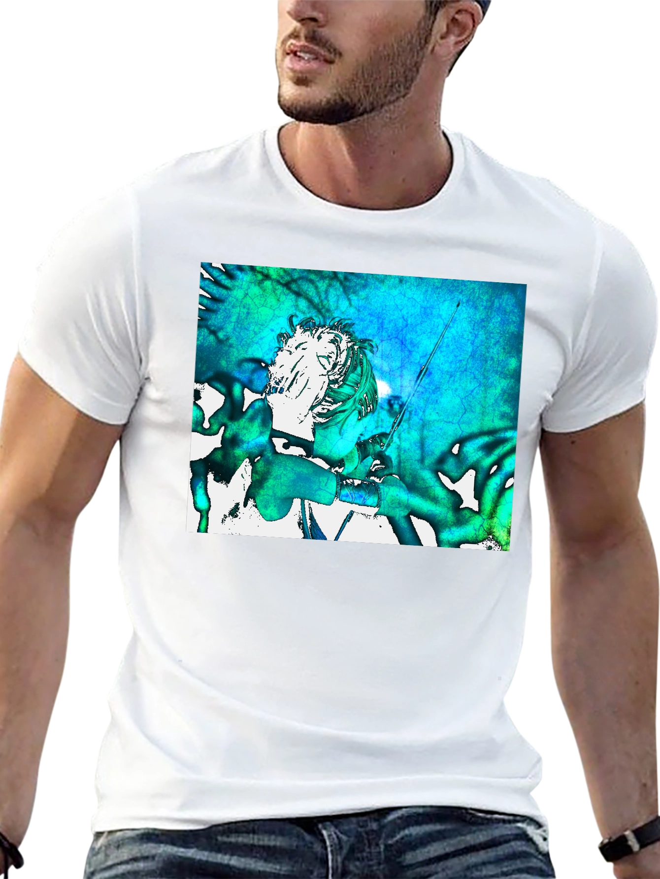 Abstract Art Graphic Print Black T-Shirt