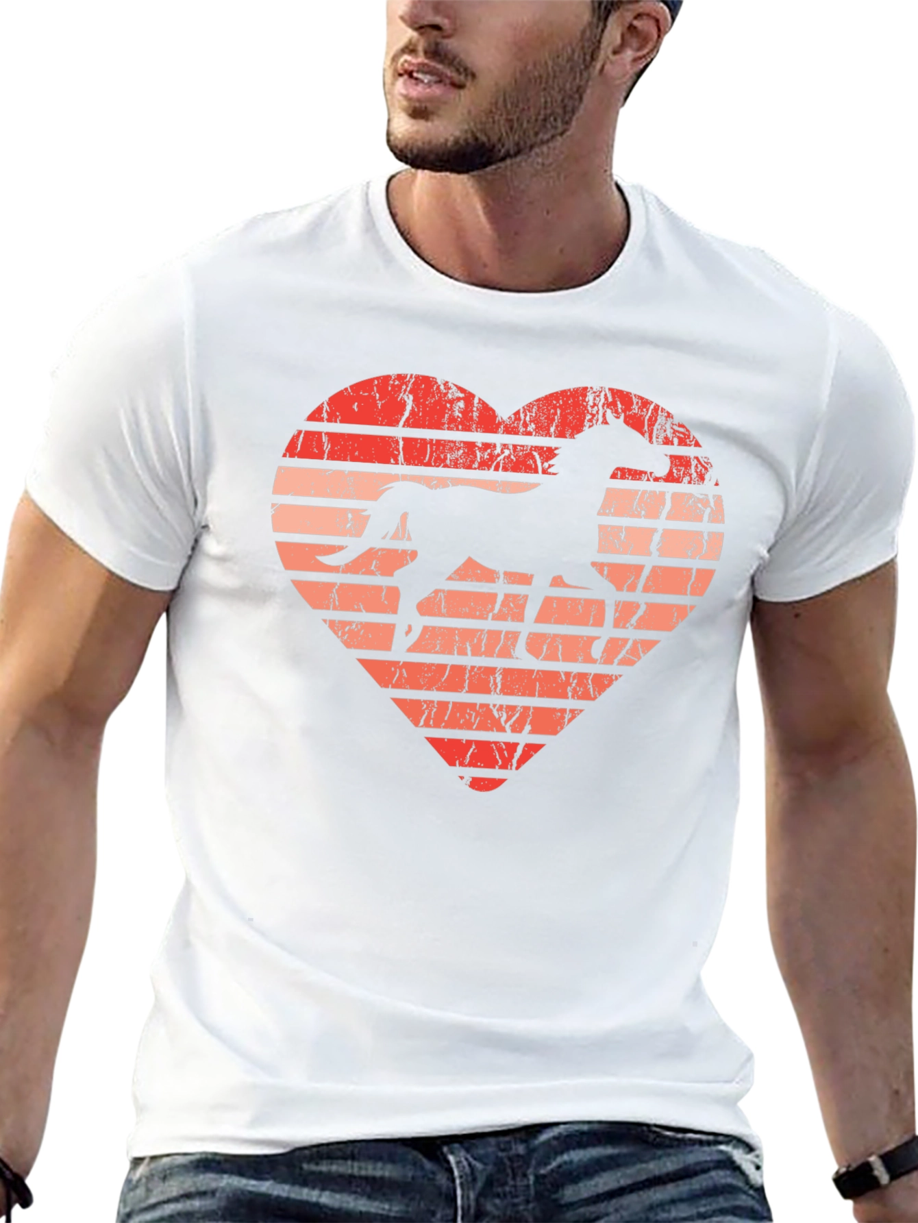 Horse Lover Heart Graphic T-Shirt