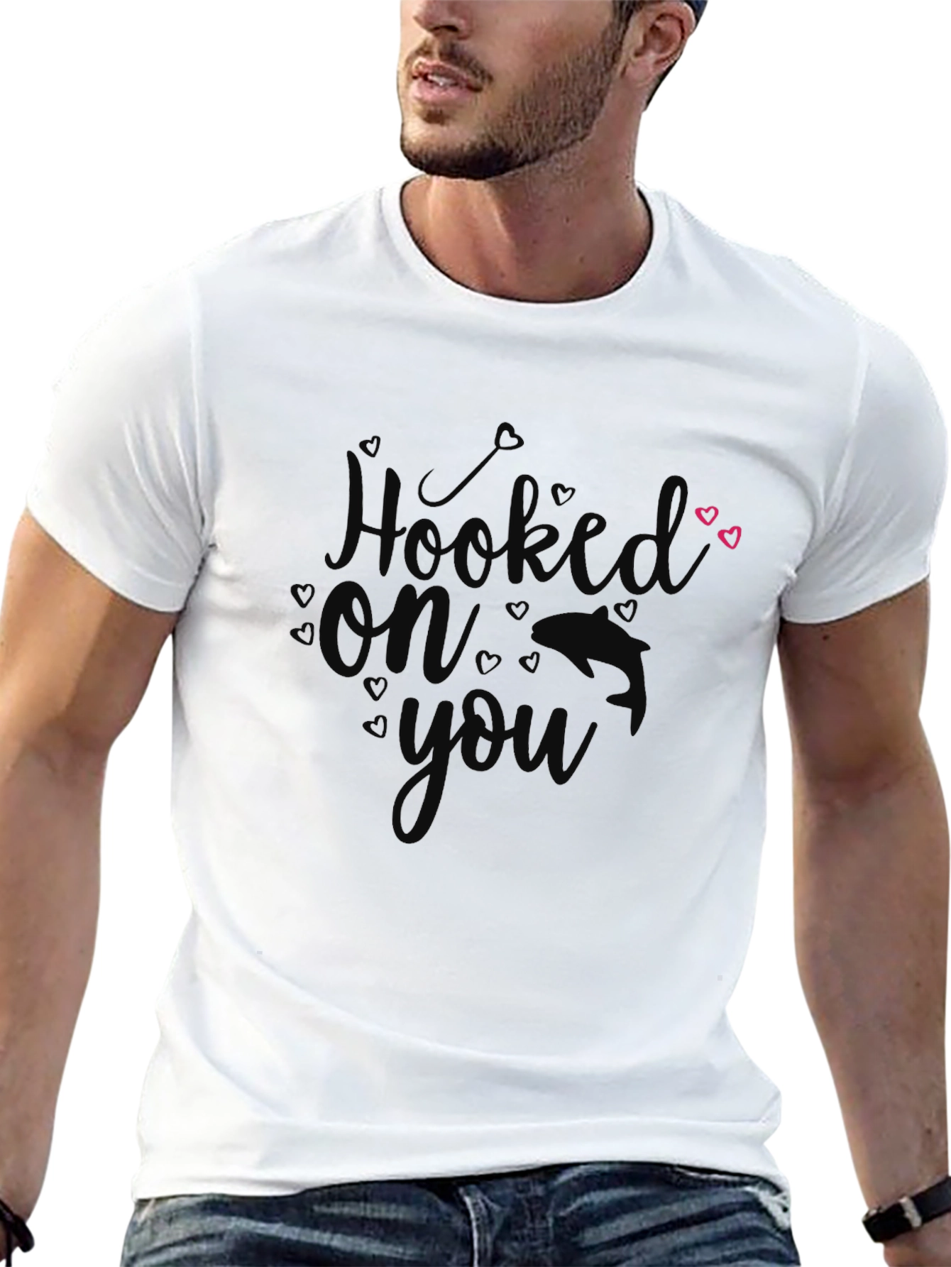 Hooked On You Black Graphic T-Shirt