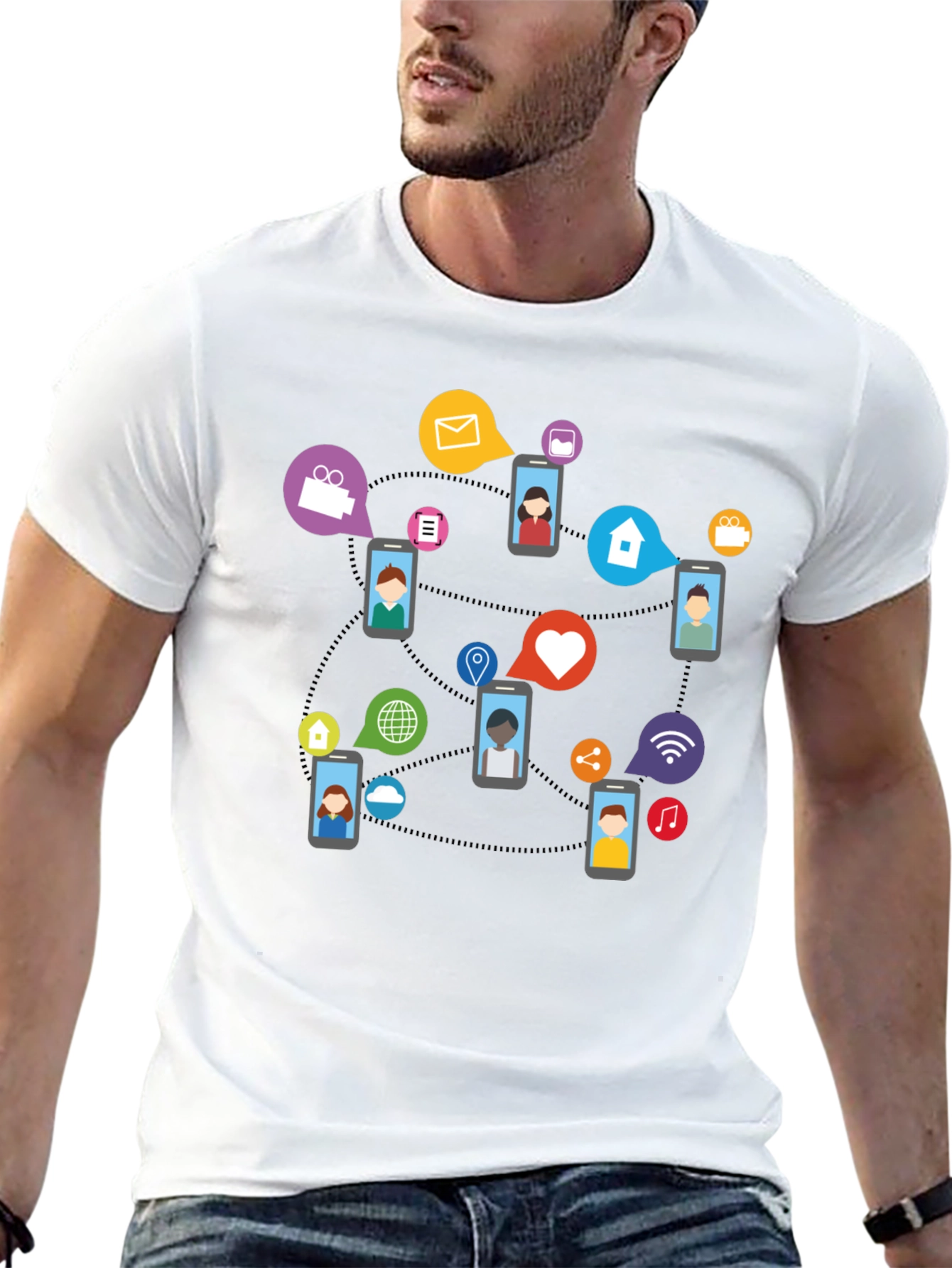 Social Network T-Shirt - Connected World Design