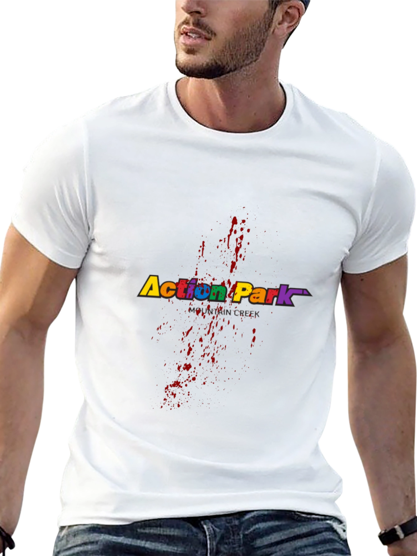 Action Park Retro T-Shirt - Black Cotton Blend