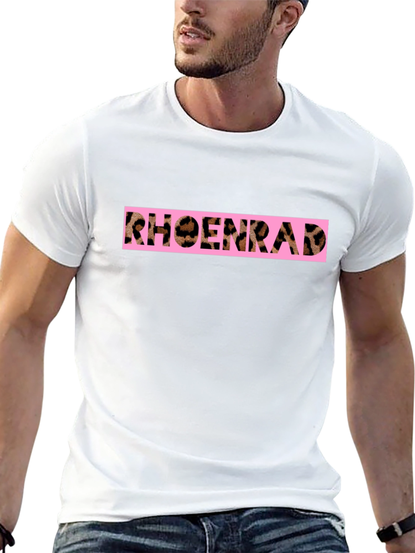 RHOENRAD Animal Print Graphic Black T-Shirt