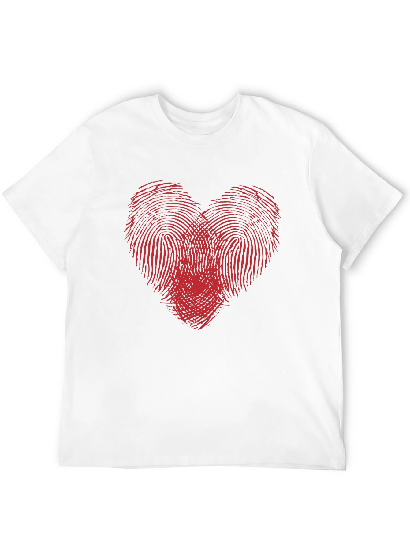 Fingerprint Heart Graphic Black T-Shirt