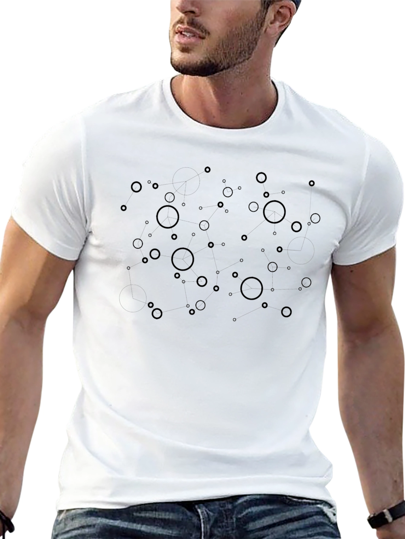 Modern Black Bubble Pattern T-Shirt