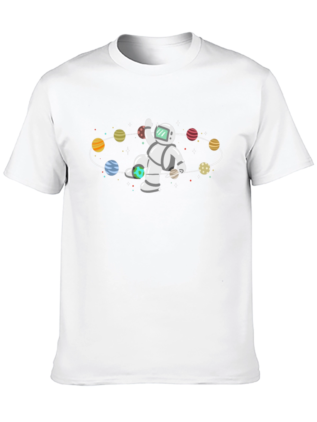 Astronaut Orbit T-Shirt - Space Planets Graphic Tee