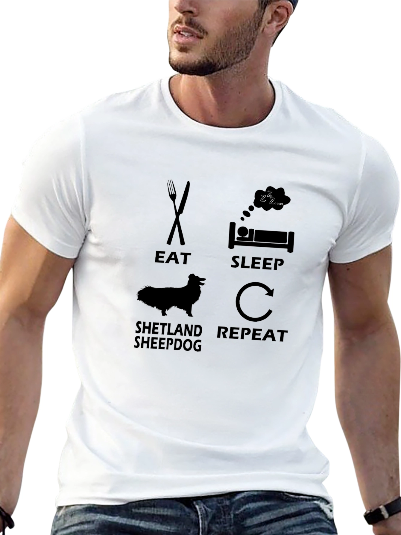 Eat Sleep Shetland Sheepdog Repeat T-Shirt