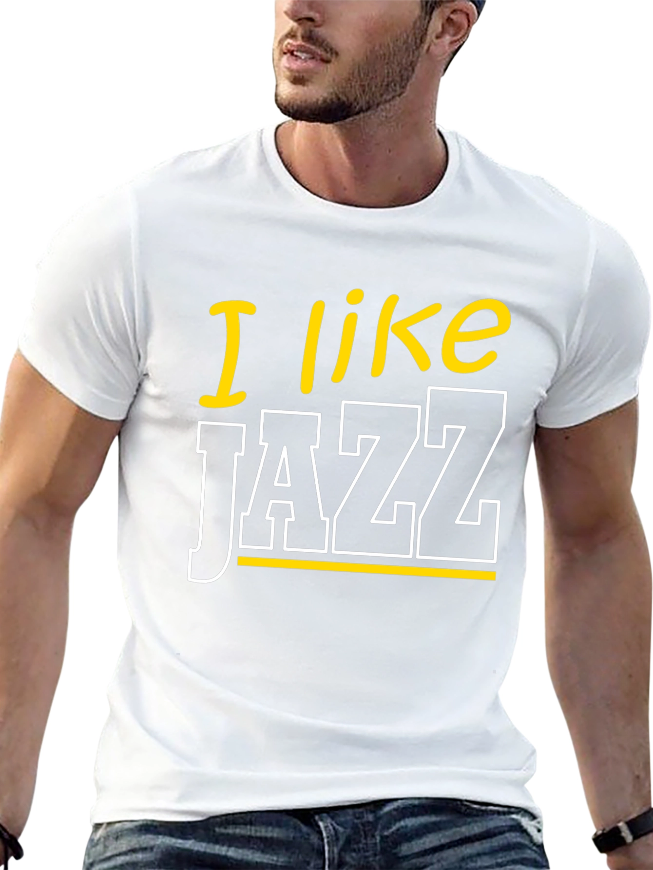 I Like Jazz Graphic Tee - Black Cotton Blend