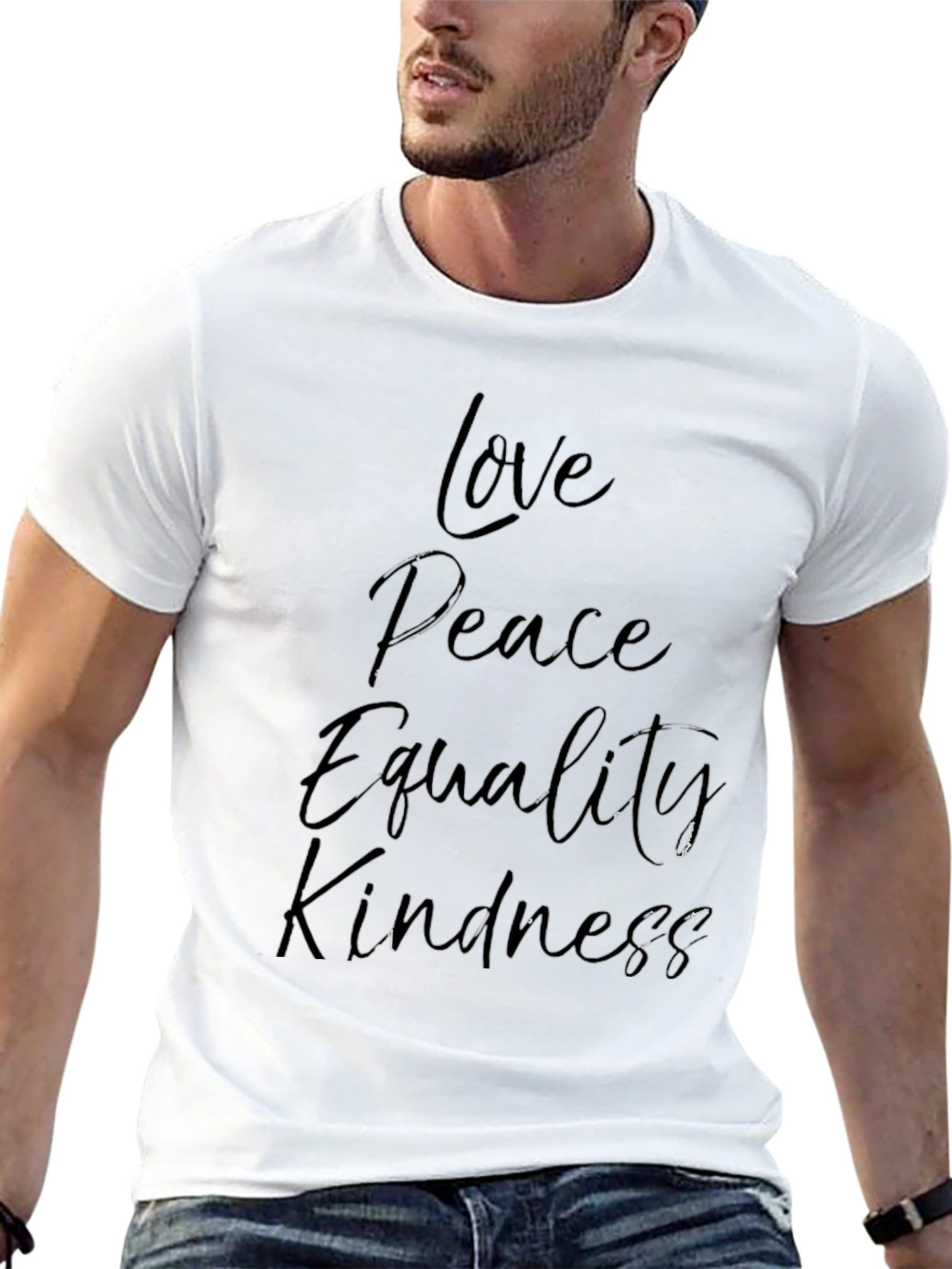 Love Peace Equality Kindness Black T-Shirt