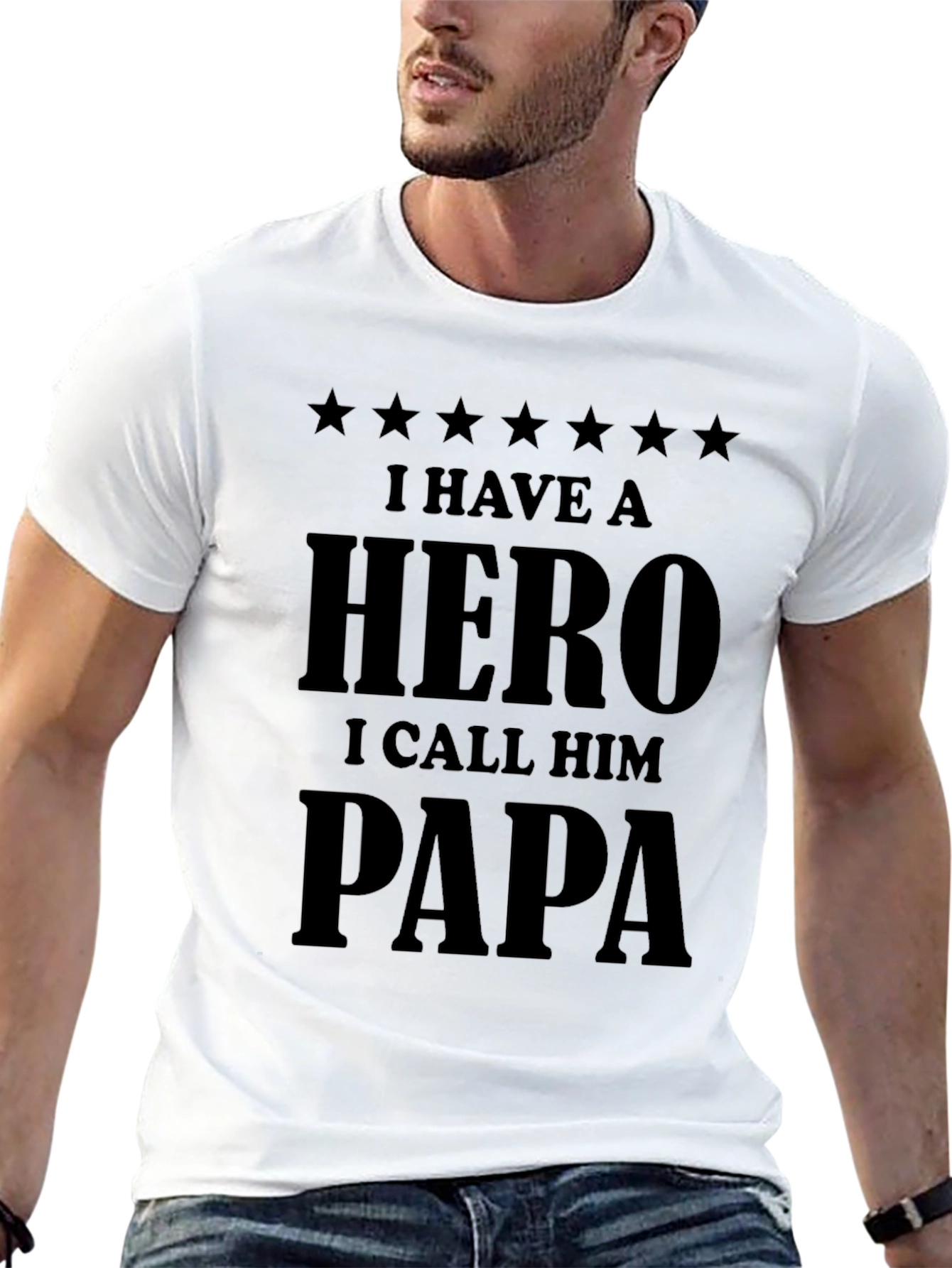 Hero Papa Black T-Shirt - Fathers Day Gift