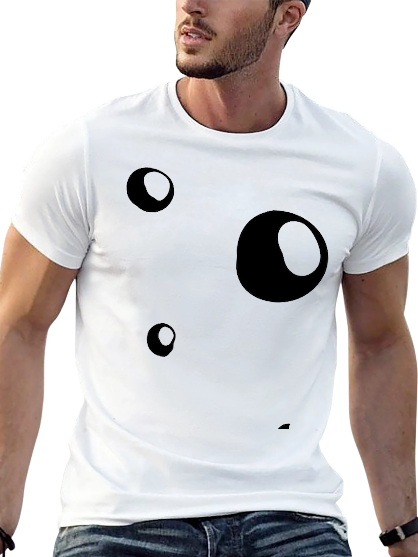 Abstract Bubble Black Graphic Tee