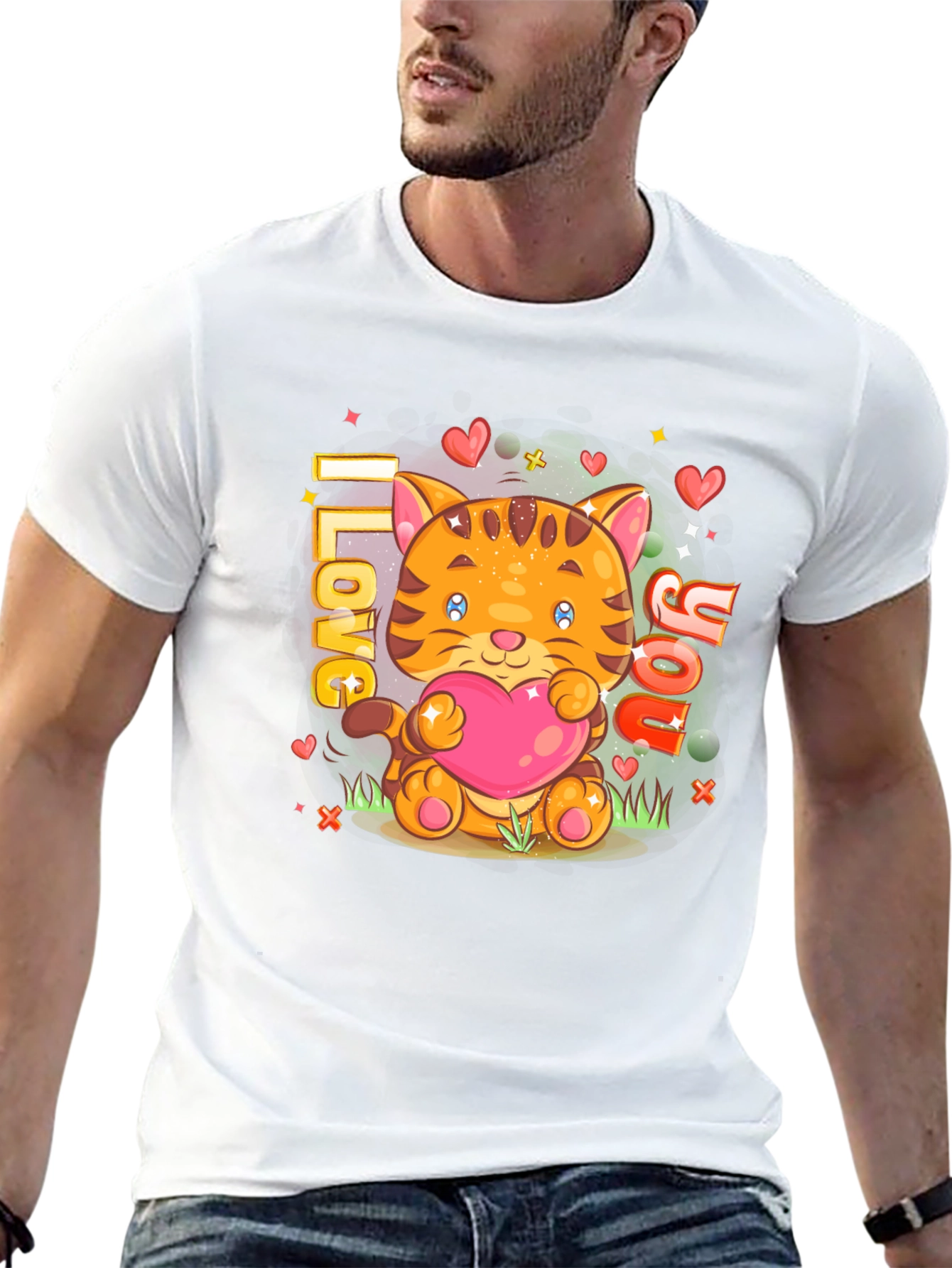 I Love You Cat Graphic T-Shirt