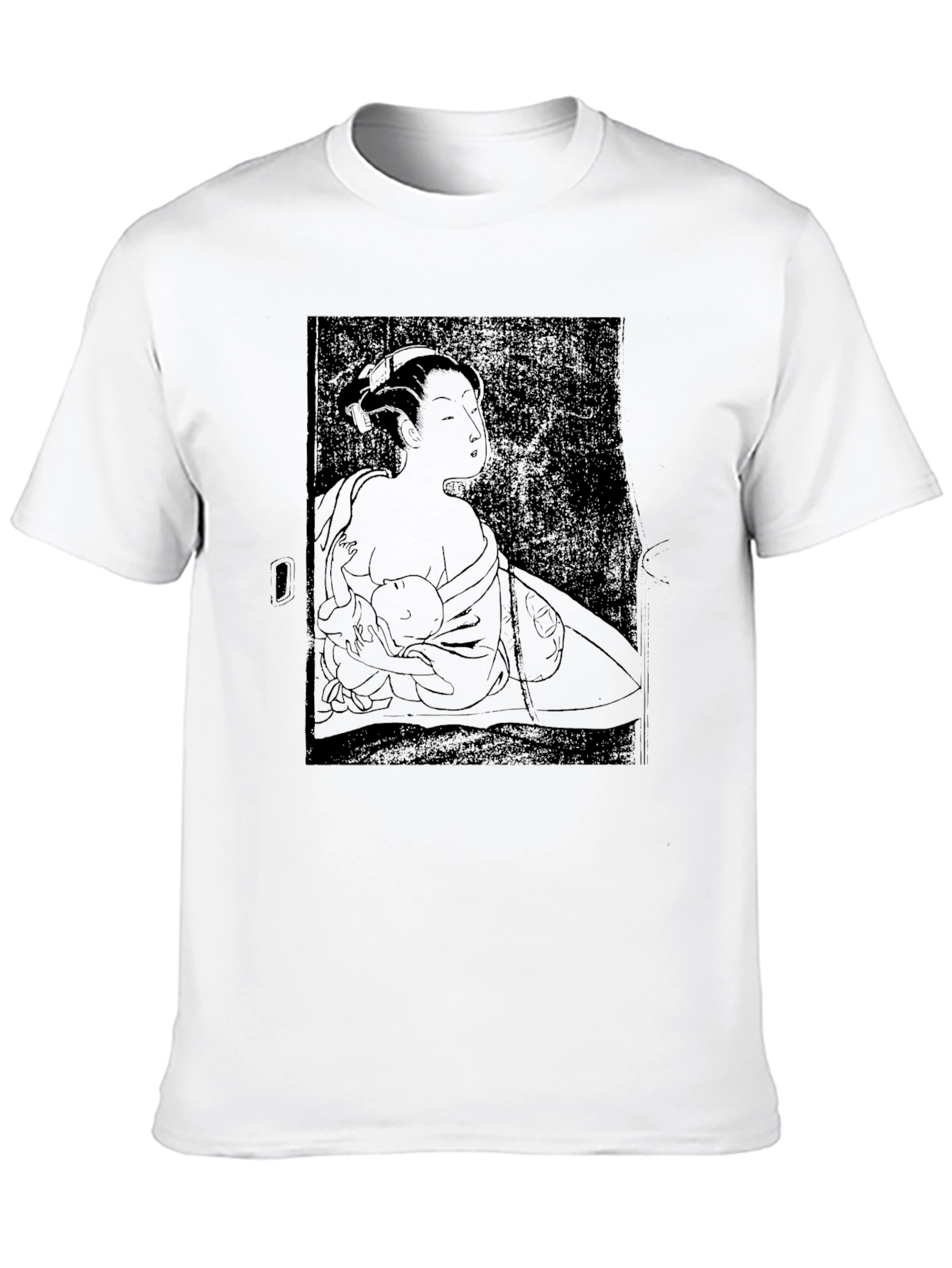Japanese Art Graphic Tee - Black Cotton Shirt