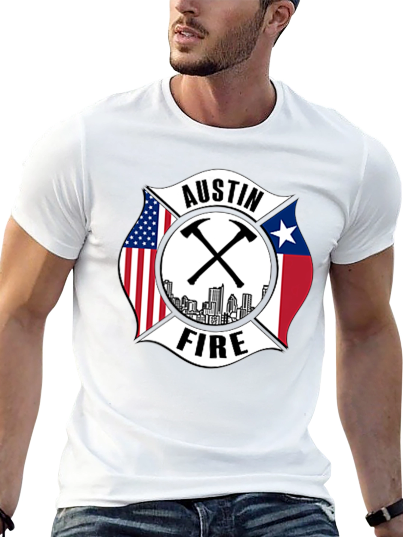 Austin Fire Dept T-Shirt - Patriotic Firefighter Tee