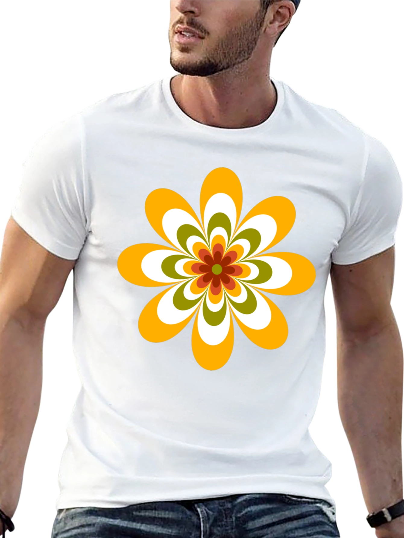 Retro Flower Graphic Tee - 70s Style