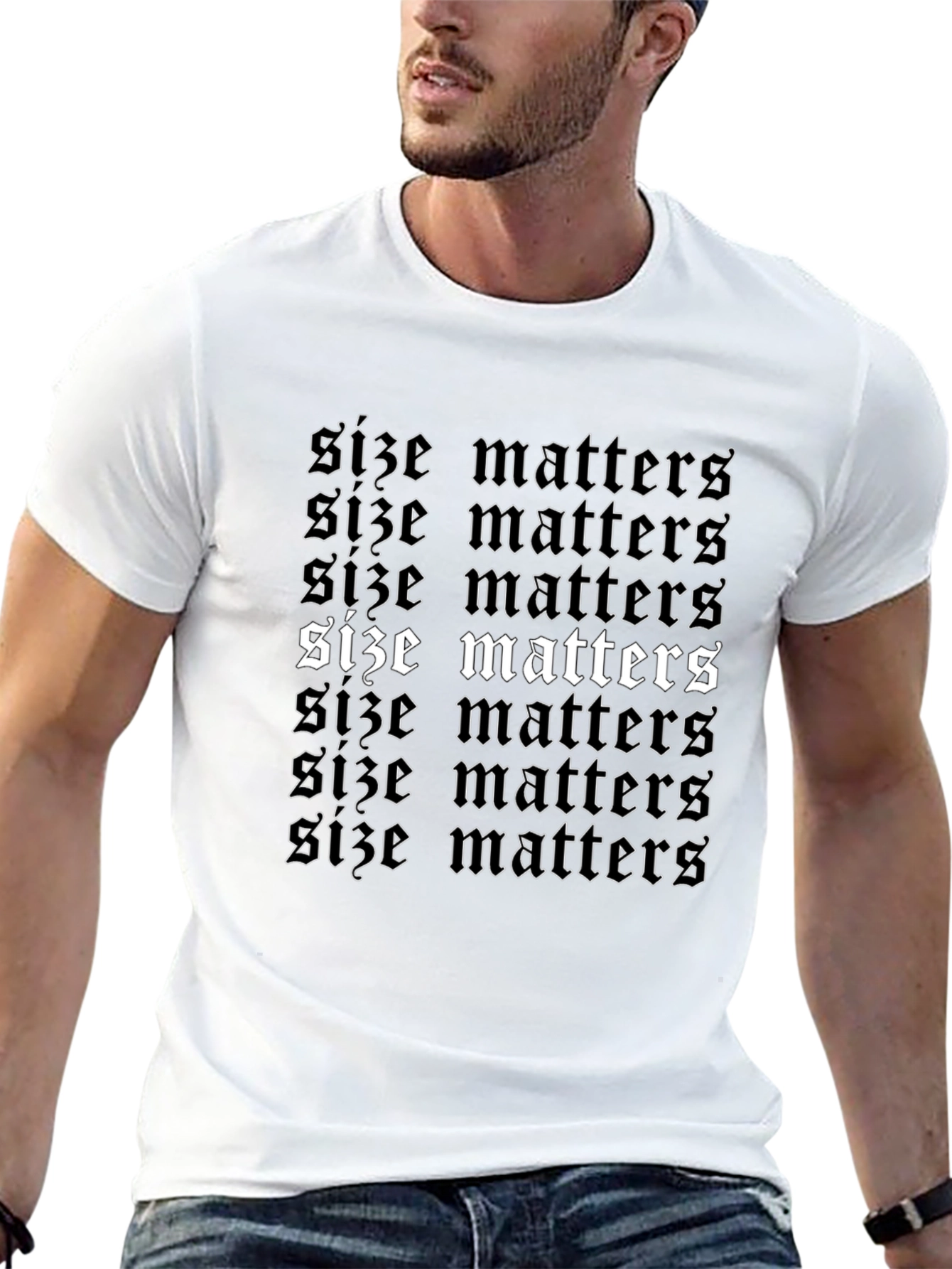 Size Matters Black Graphic Tee